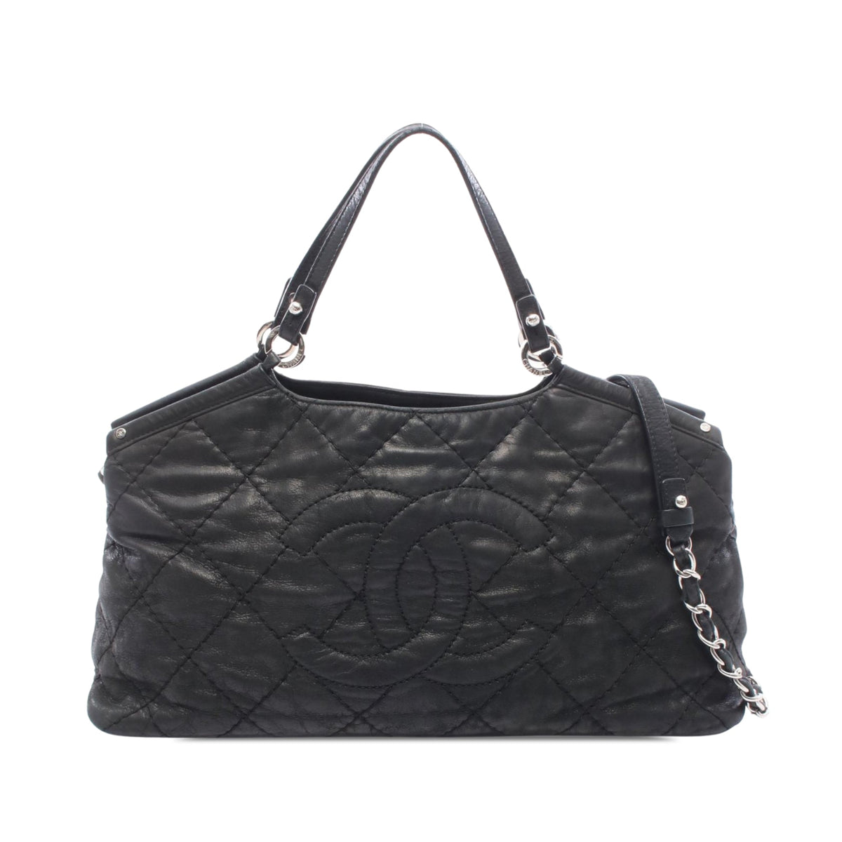 Chanel Large CC Quilted Iridescent Calfskin Sea Hit Tote
