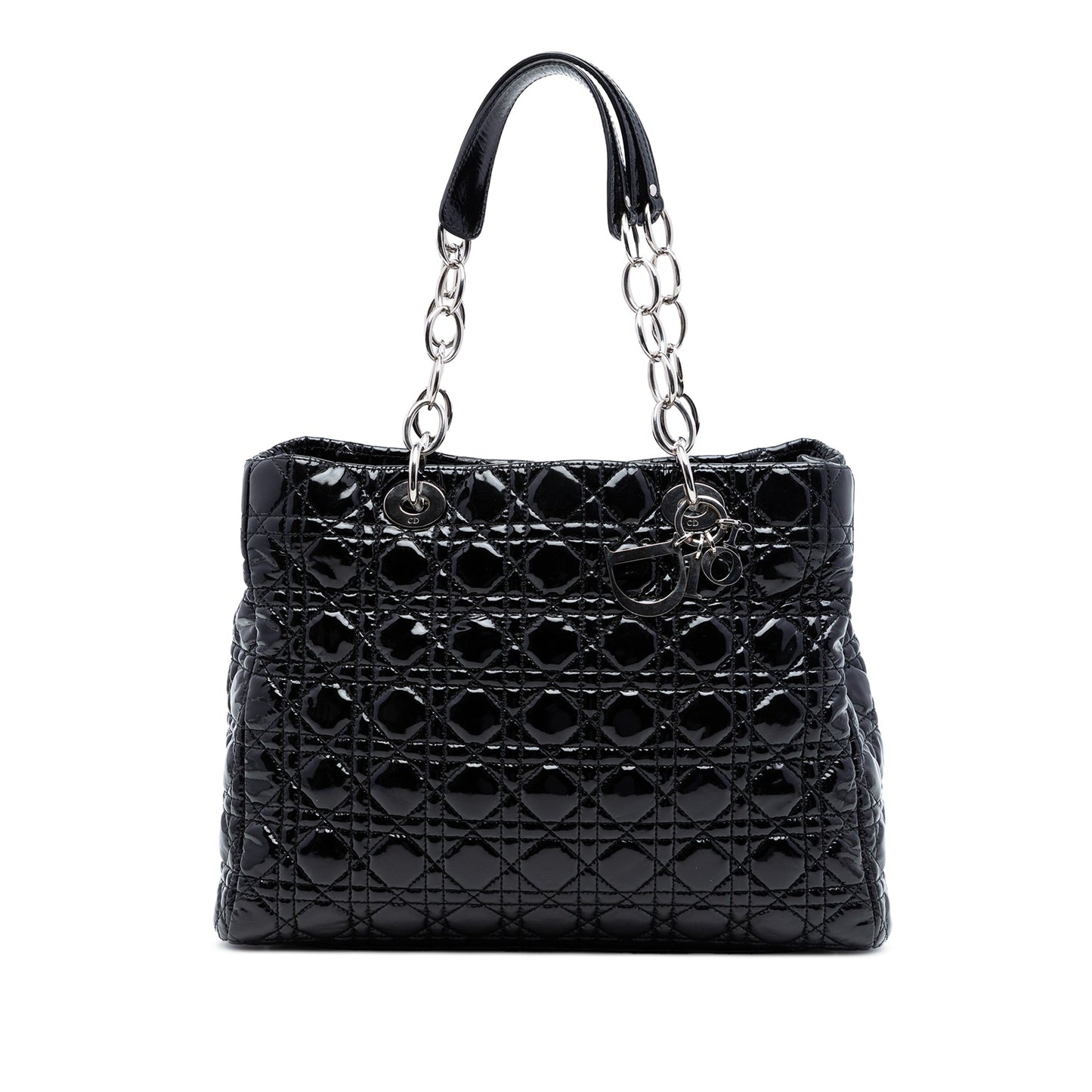 Dior Large Patent Cannage Lady Dior Soft Shopping Tote