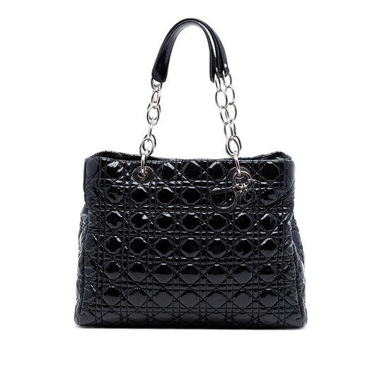 Dior Large Patent Cannage Lady Dior Soft Shopping Tote