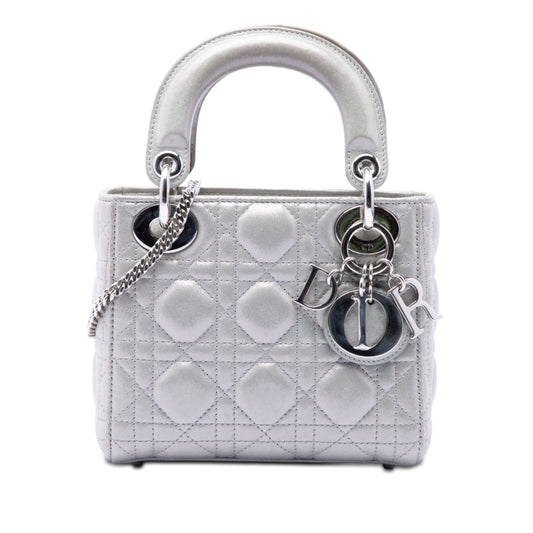 Dior Mini Iridescent Lambskin Cannage Lady Dior