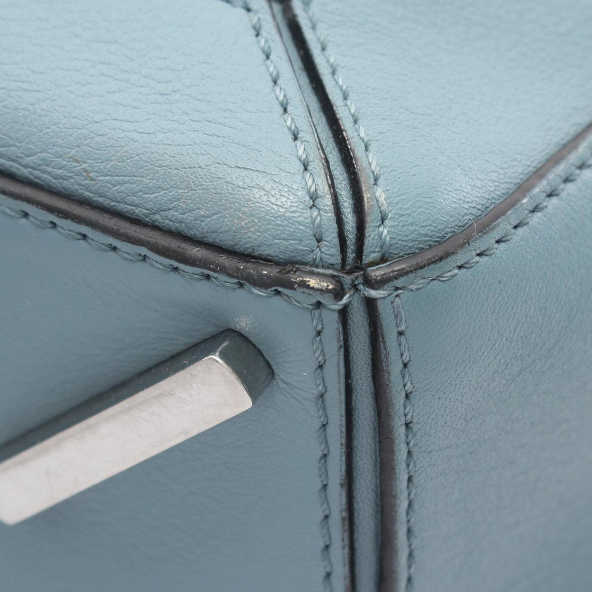 LOEWE Small Calfskin Puzzle Satchel — Blue
