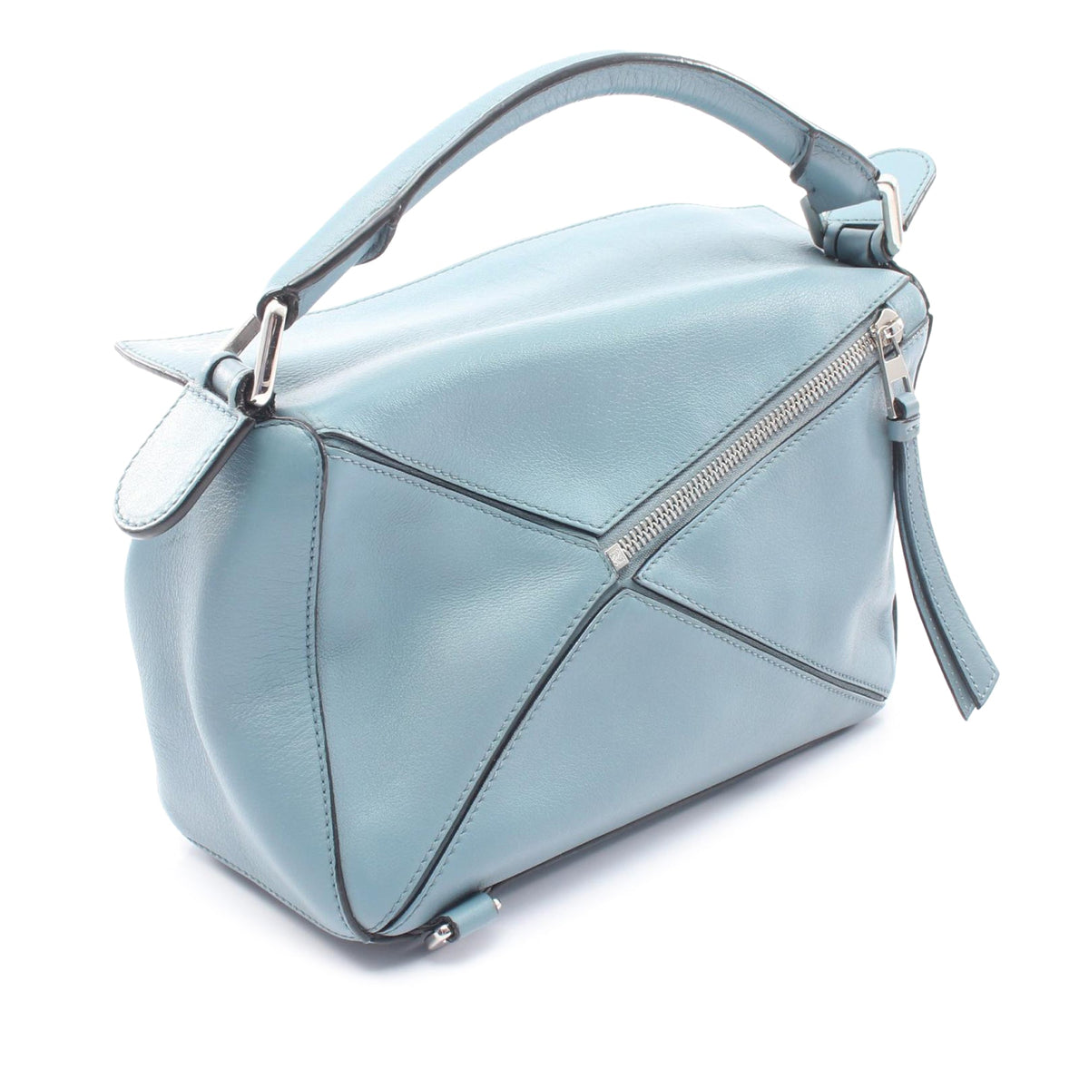 LOEWE Small Calfskin Puzzle Satchel — Blue