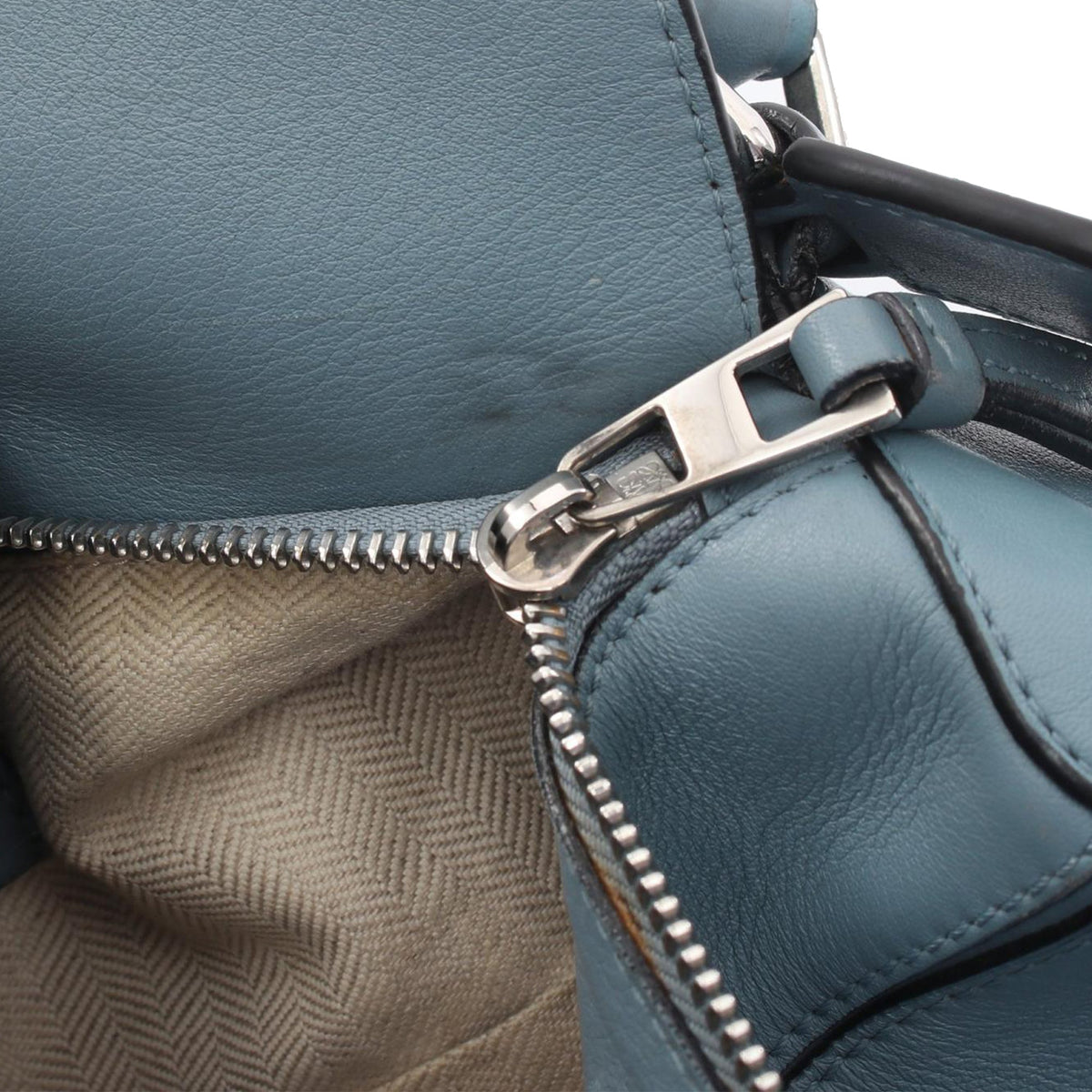 LOEWE Small Calfskin Puzzle Satchel — Blue