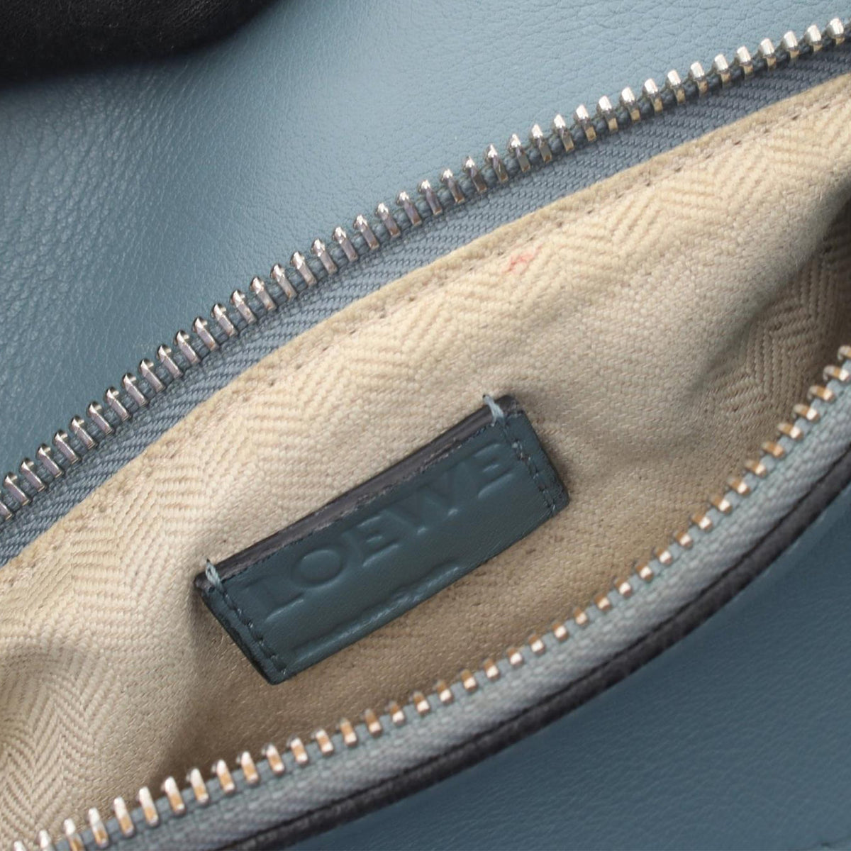 LOEWE Small Calfskin Puzzle Satchel — Blue
