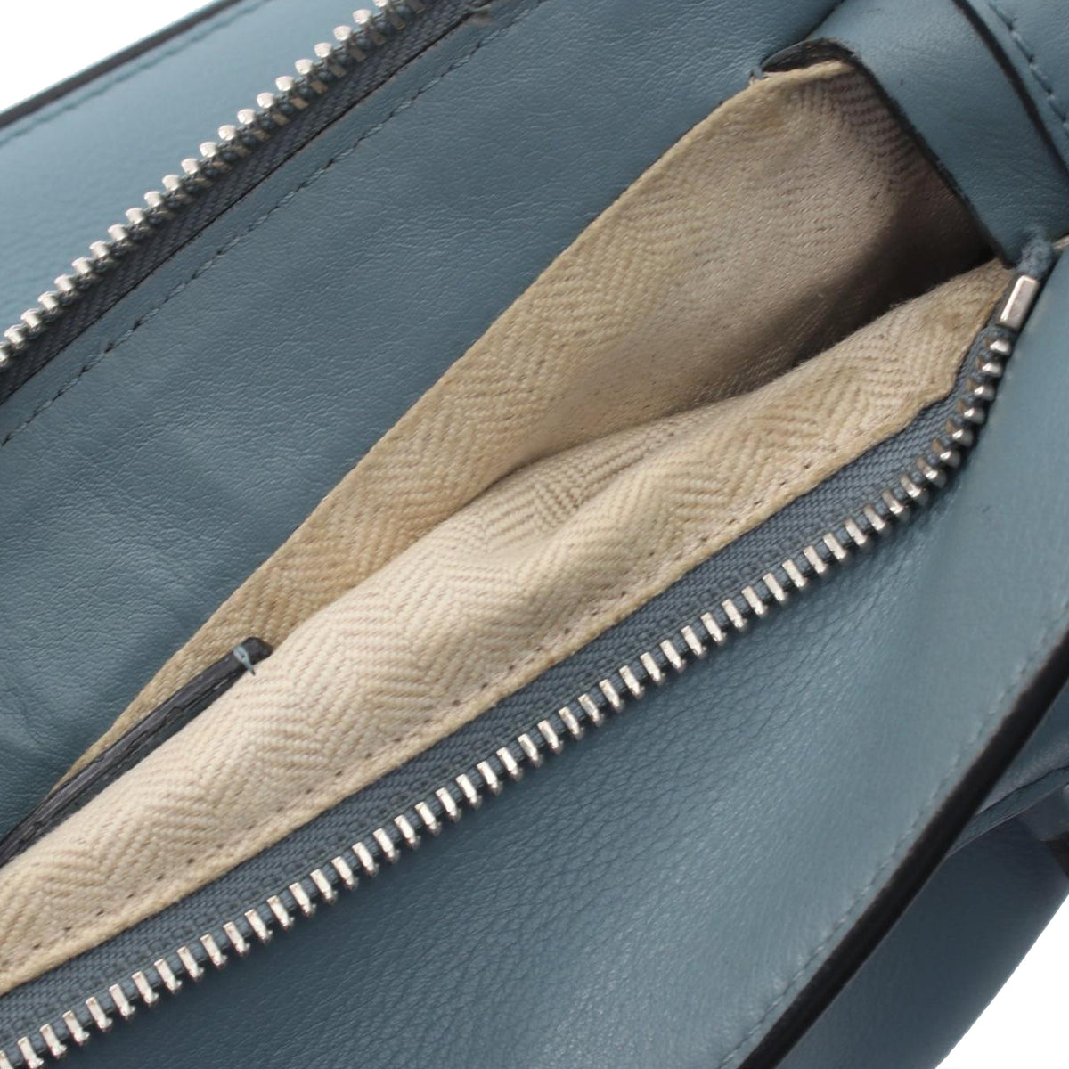 LOEWE Small Calfskin Puzzle Satchel — Blue