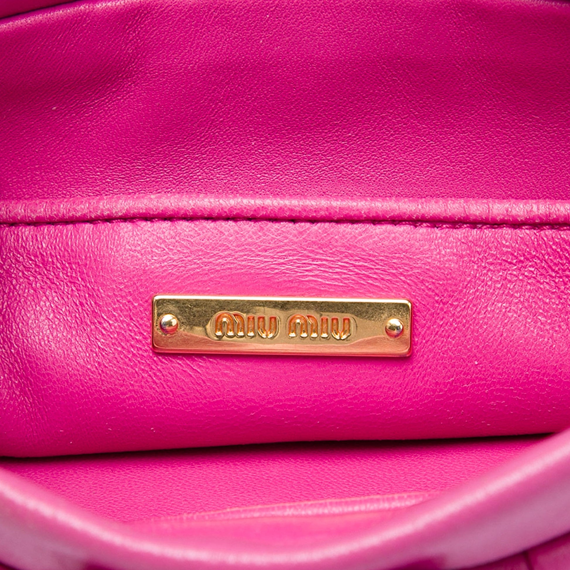 Miu Miu Matelasse Nappa Frame Clutch with Strap