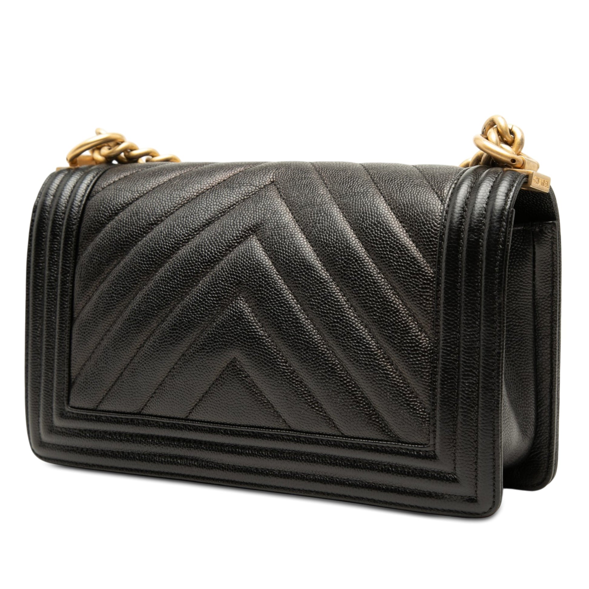Chanel Old Medium Chevron Caviar Boy Flap