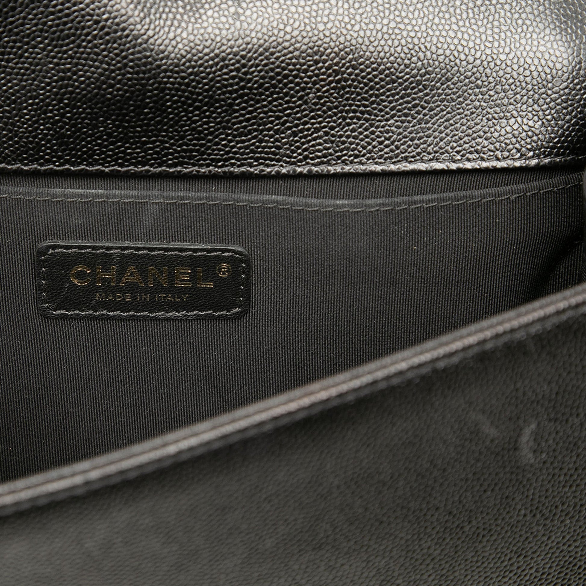 Chanel Old Medium Chevron Caviar Boy Flap