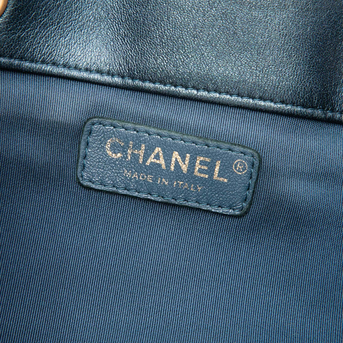 Chanel Small Crumpled Calfskin Coco Pleats Drawstring Bucket Bag — Blue