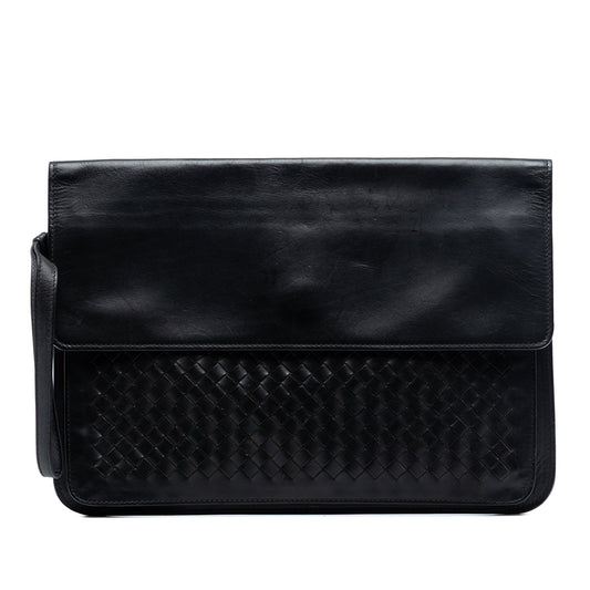 Bottega Veneta Leather Intrecciato Clutch