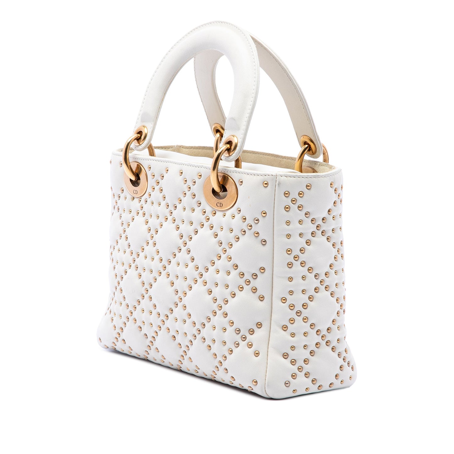 Dior Small Lambskin Cannage Studded Supple Lady Dior