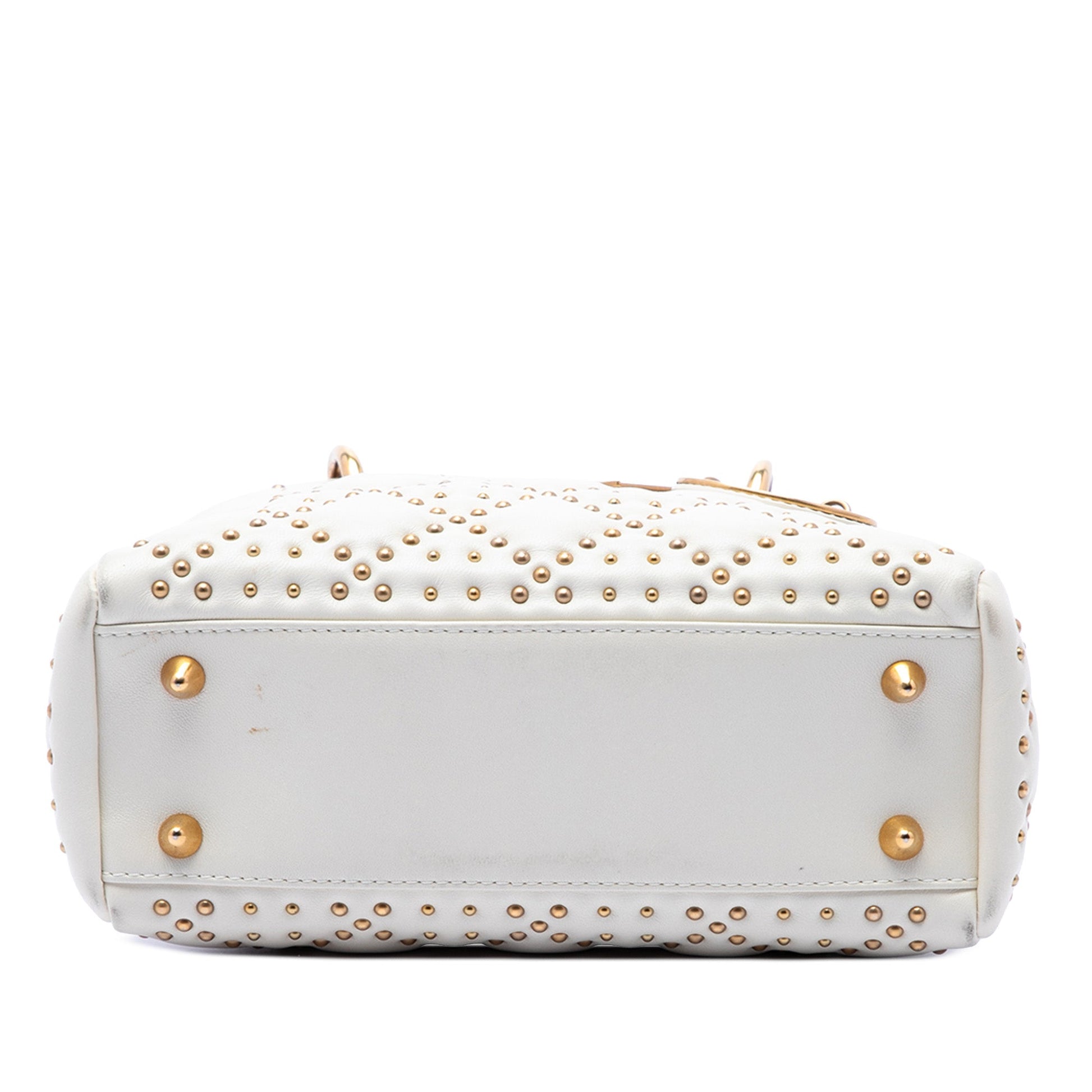 Dior Small Lambskin Cannage Studded Supple Lady Dior