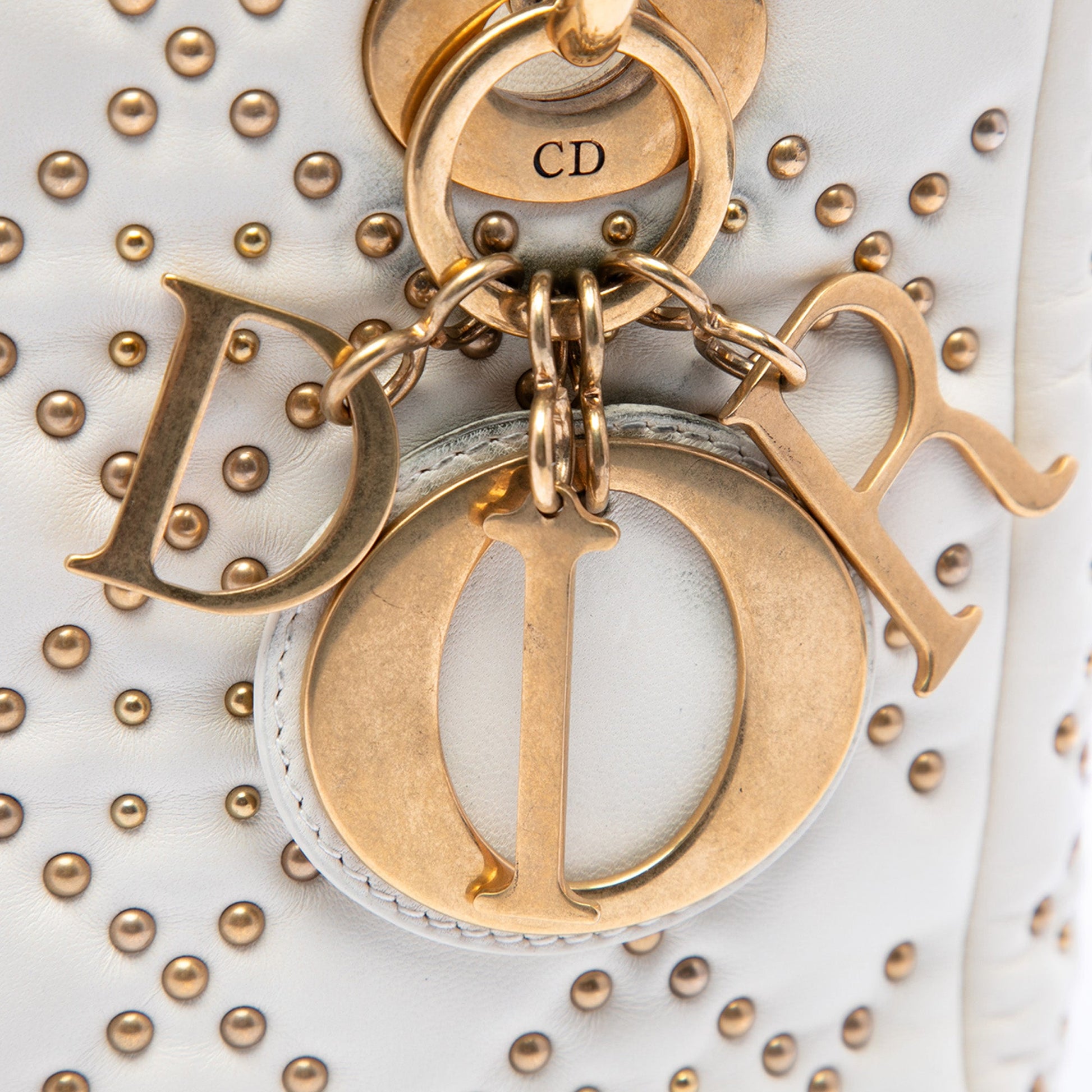 Dior Small Lambskin Cannage Studded Supple Lady Dior