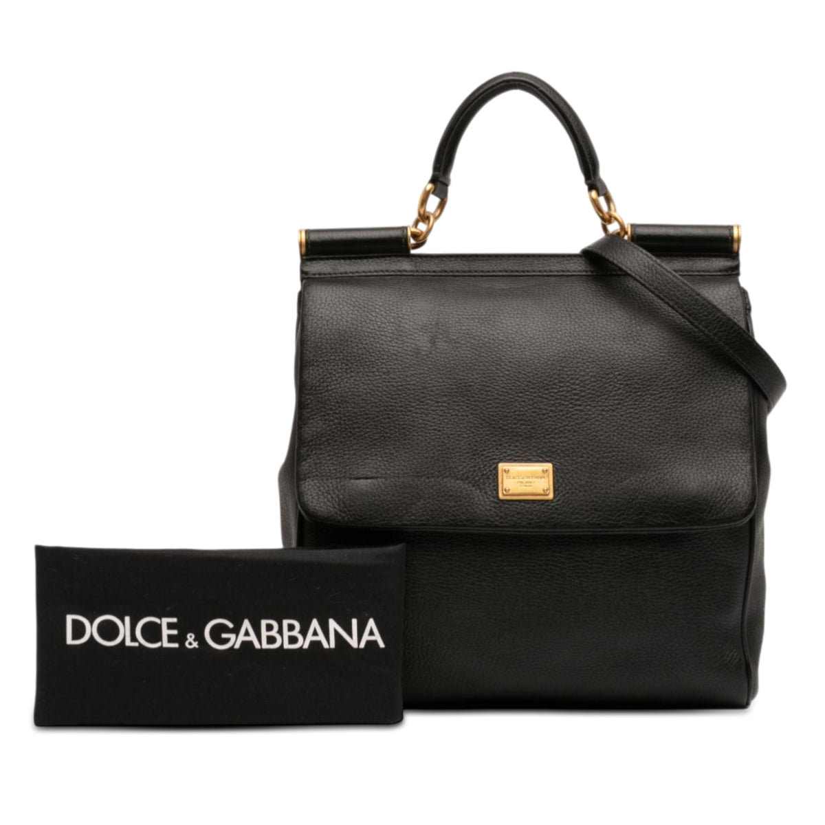 Dolce & Gabbana Calfskin Flat Sicily Satchel