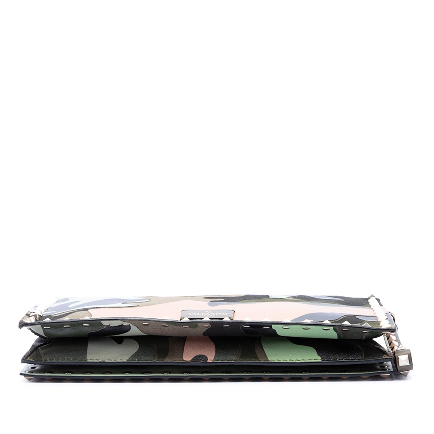 Valentino Canvas and Nappa Camouflage Rockstud Wristlet Clutch