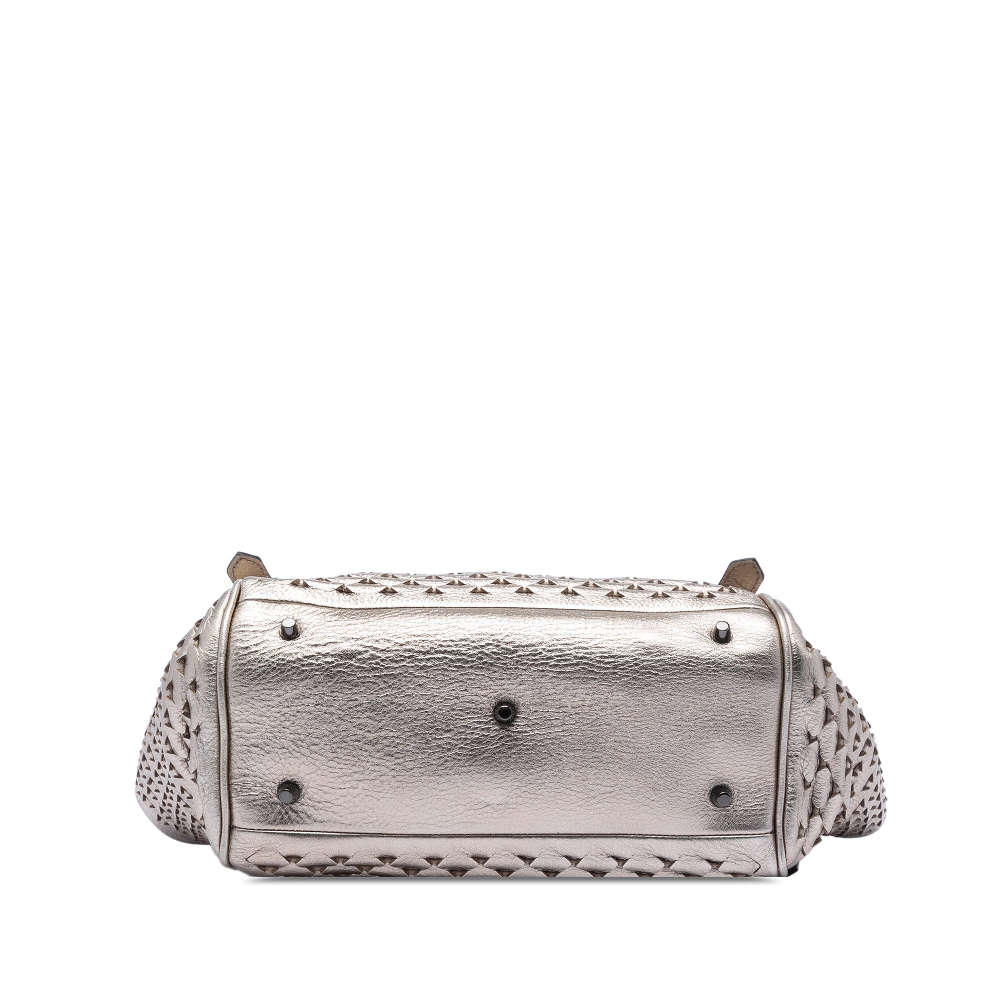 Burberry Metallic Woven Leather Tote