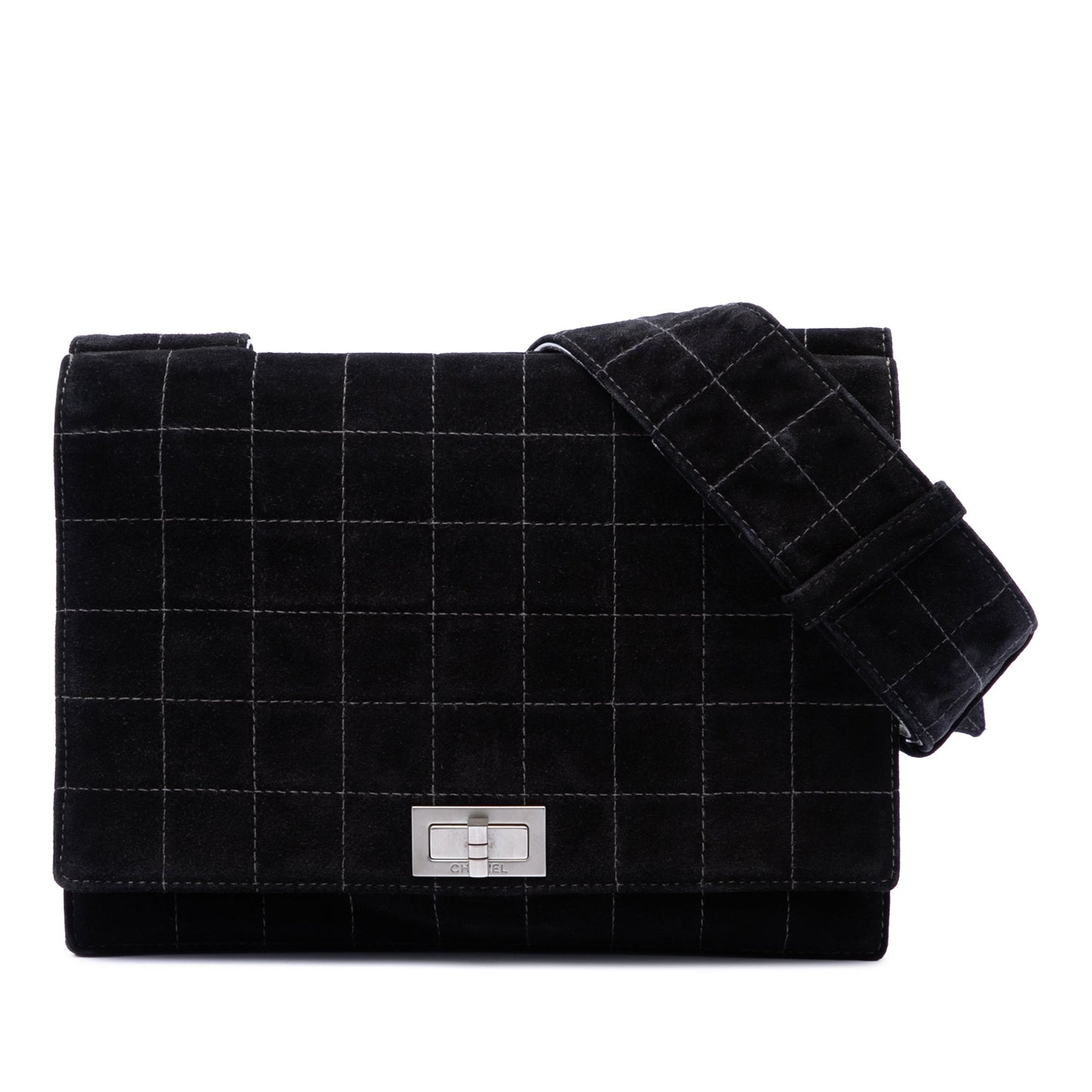 Chanel Chocolate Bar Suede Reissue 2.55 Single Flap