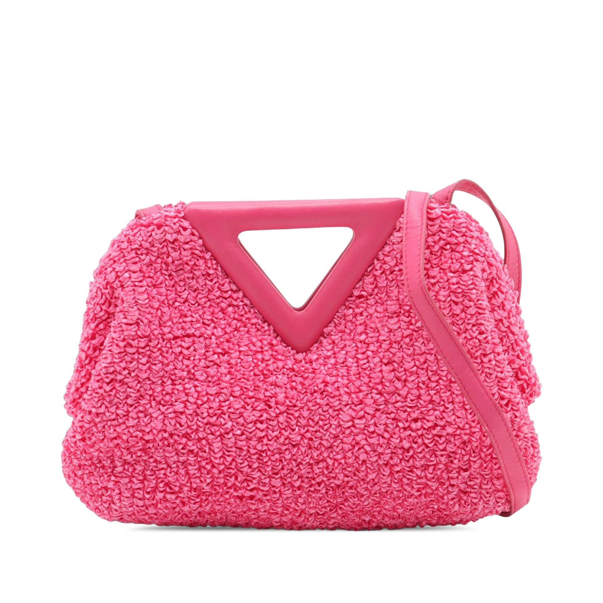 Bottega Veneta Small Boucle Curly Raffia The Point Triangle Satchel