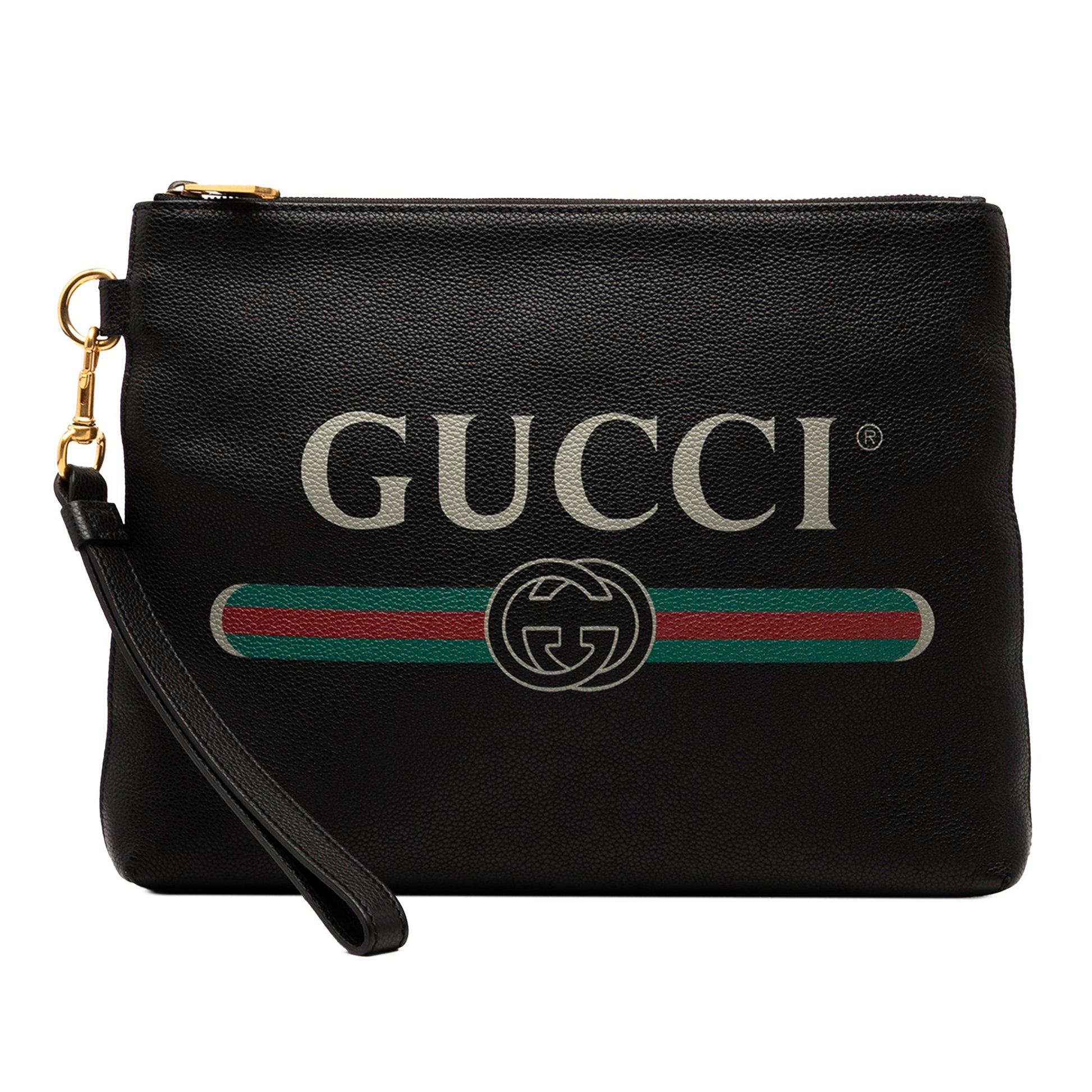 Gucci Leather Logo Clutch
