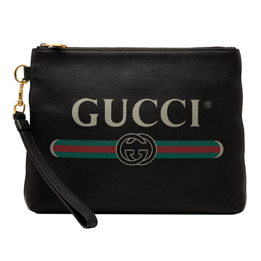 Gucci Leather Logo Clutch