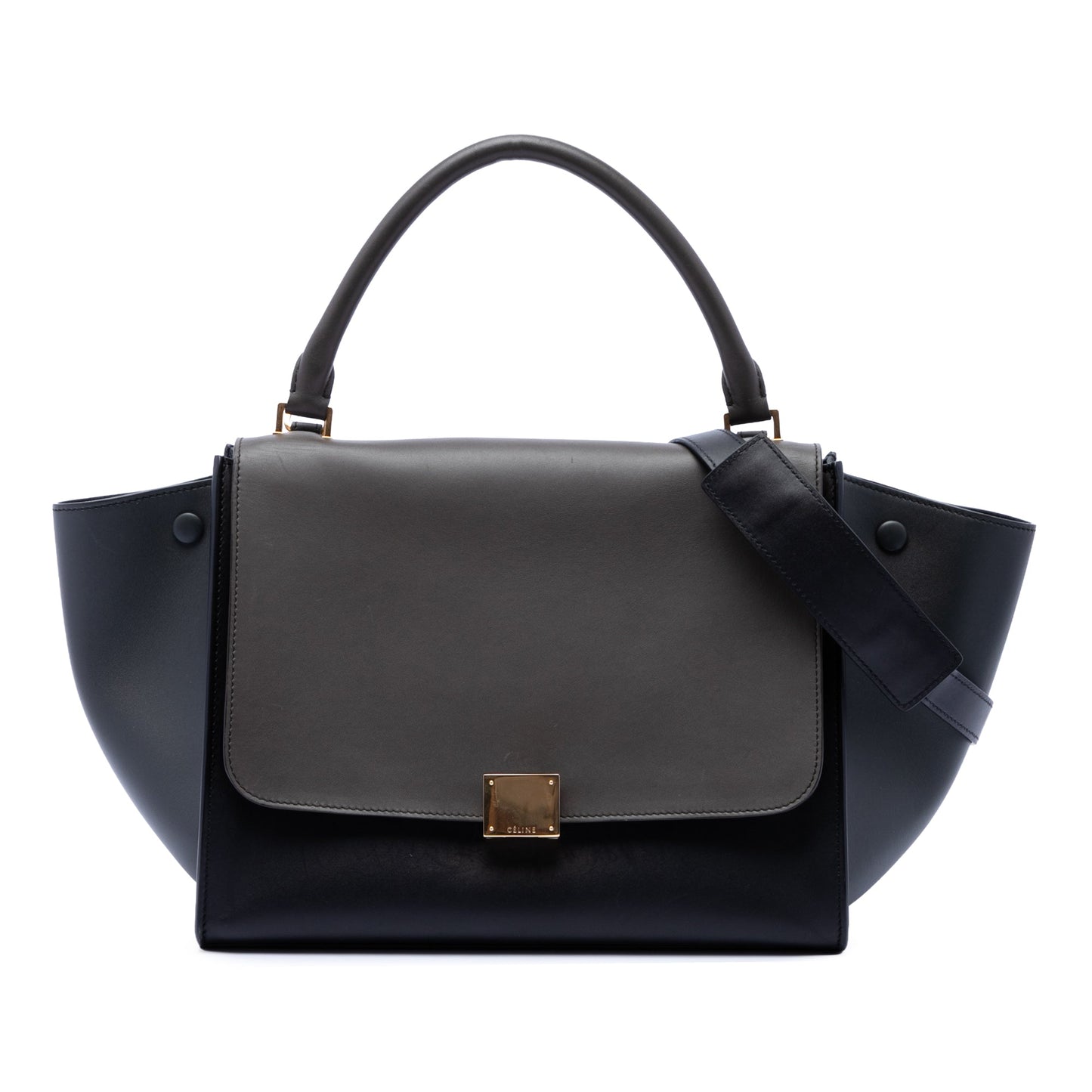 Celine Medium Tricolor Leather Trapeze Satchel