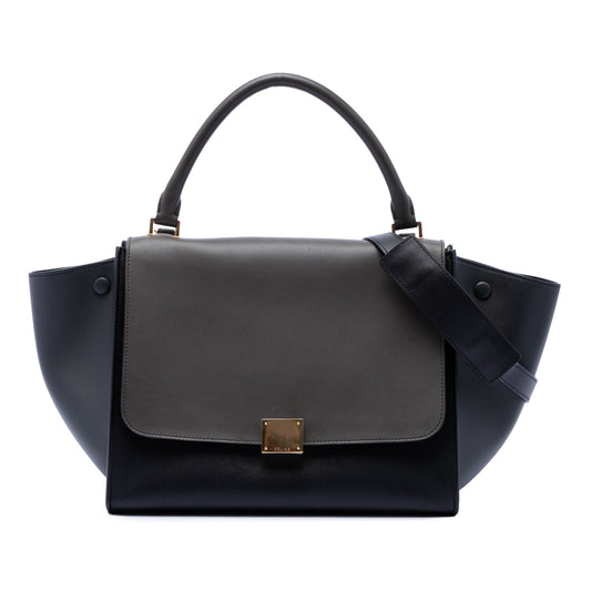 Celine Medium Tricolor Leather Trapeze Satchel
