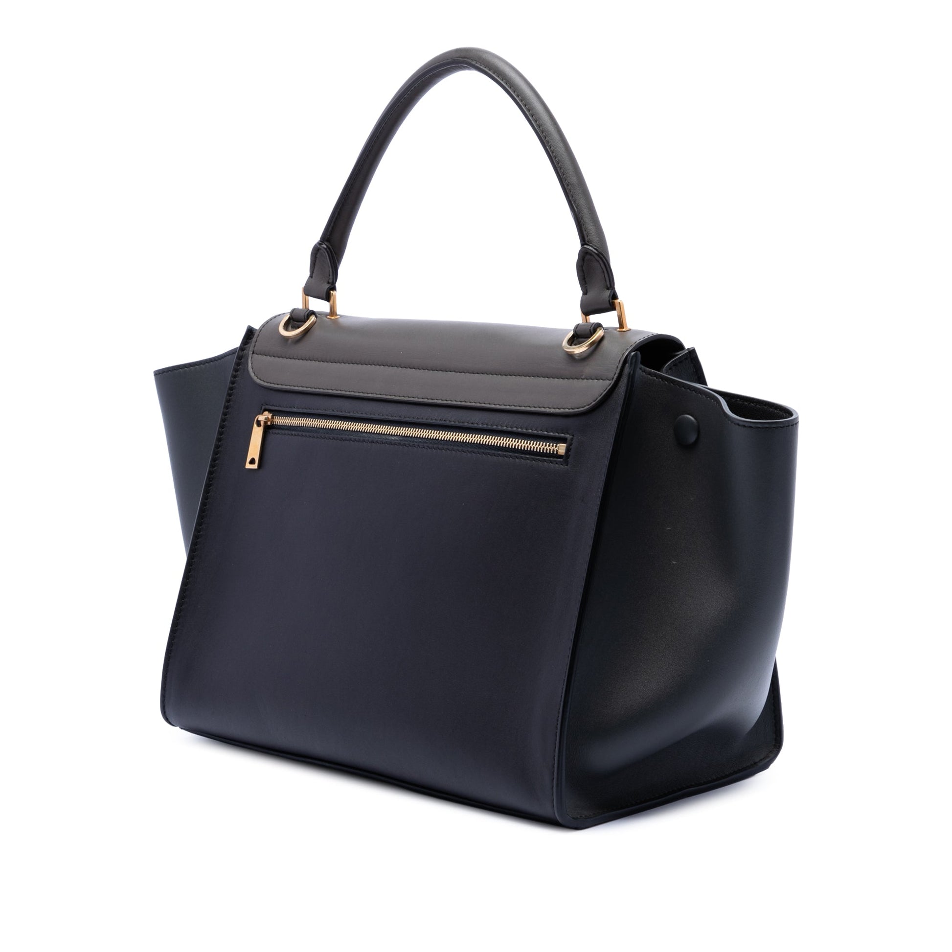 Celine Medium Tricolor Leather Trapeze Satchel