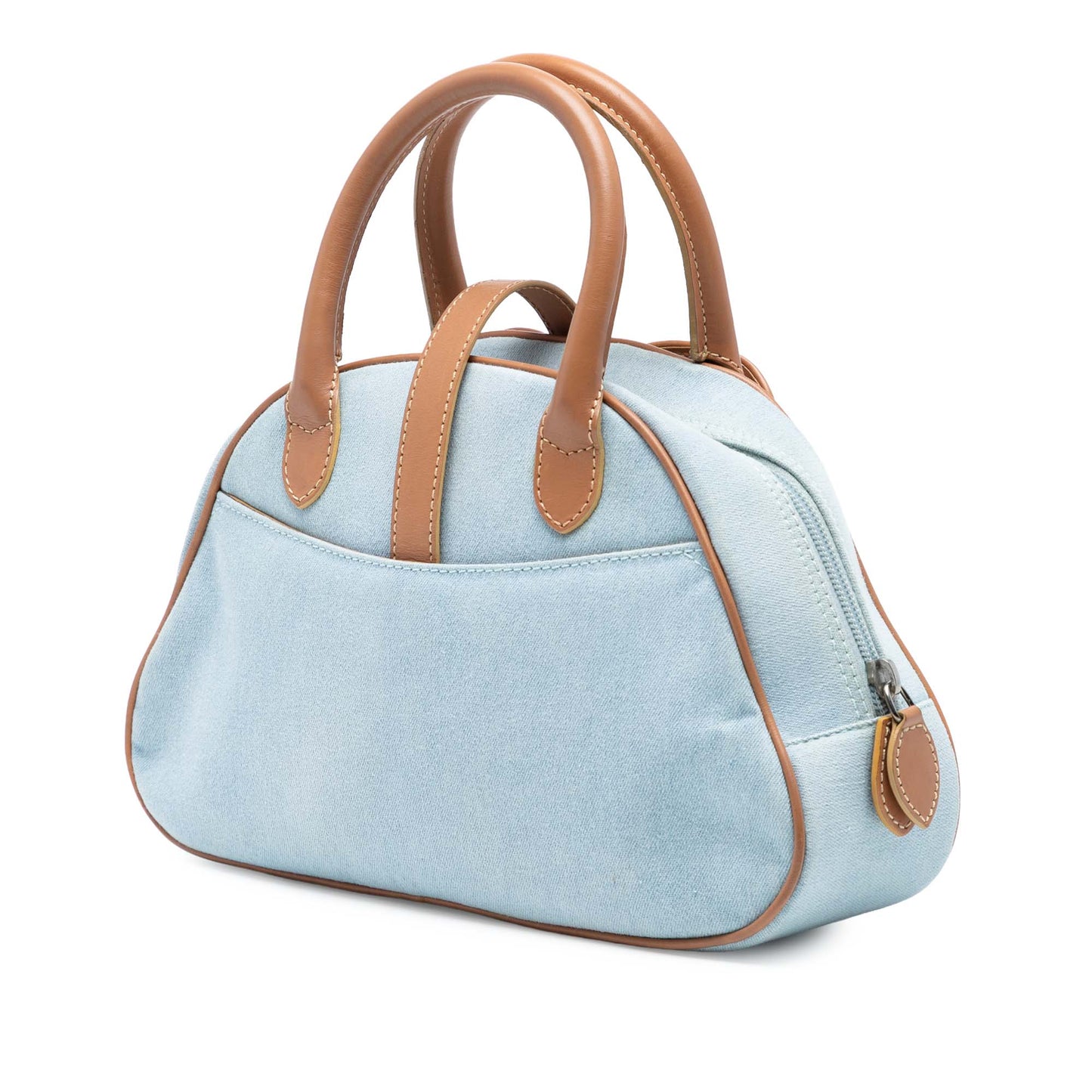 Dior Mini Denim Double Saddle Bowler Bag