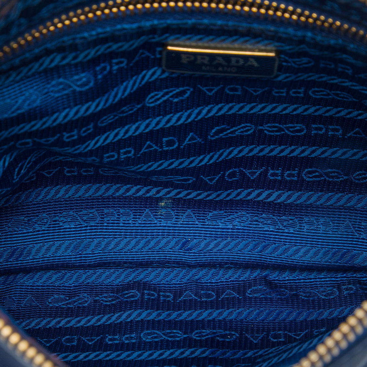 Prada Tessuto Wristlet Clutch — Blue