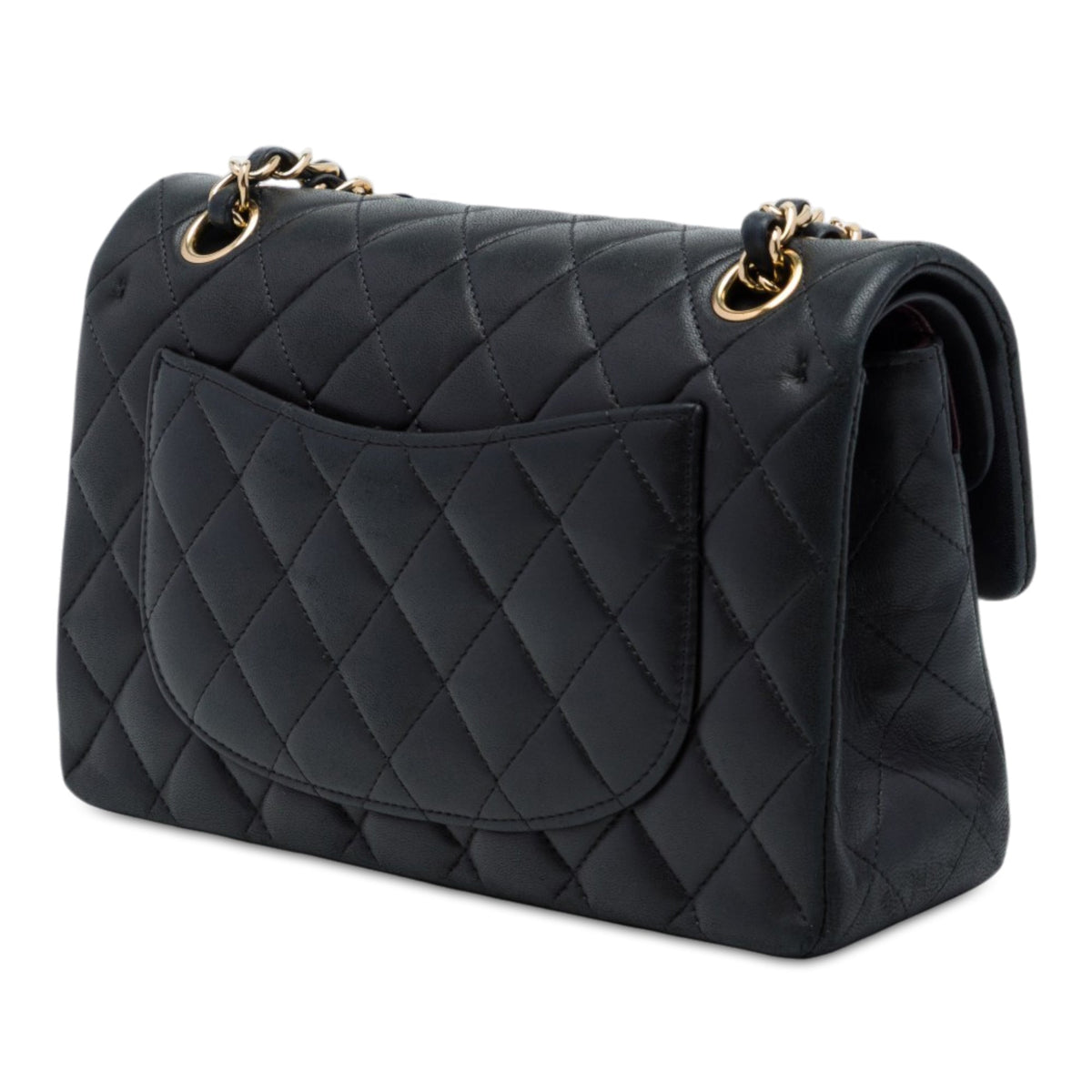Chanel Small Classic Lambskin Double Flap — Black