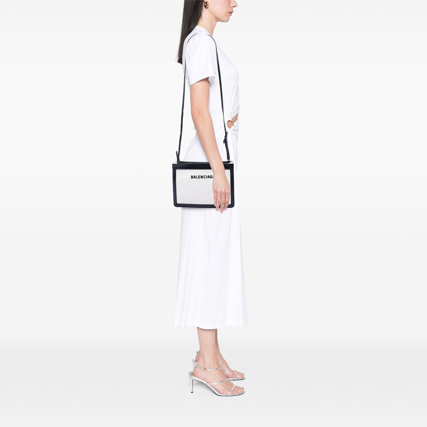 Balenciaga Canvas Navy Pochette Crossbody