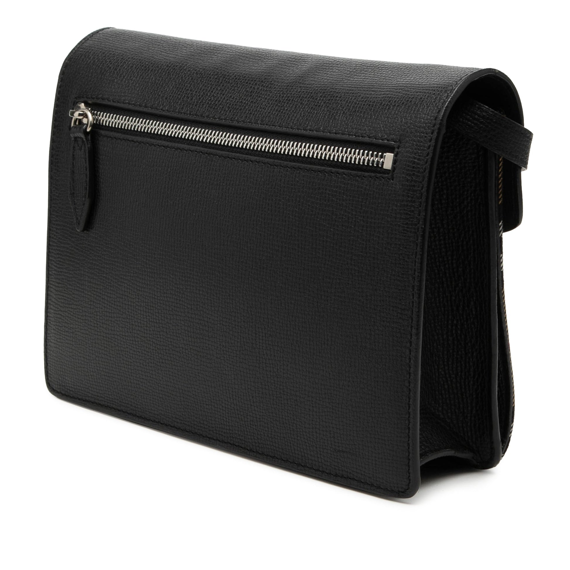 Burberry Small Leather and House Check Canvas Derby Macken Crossbody