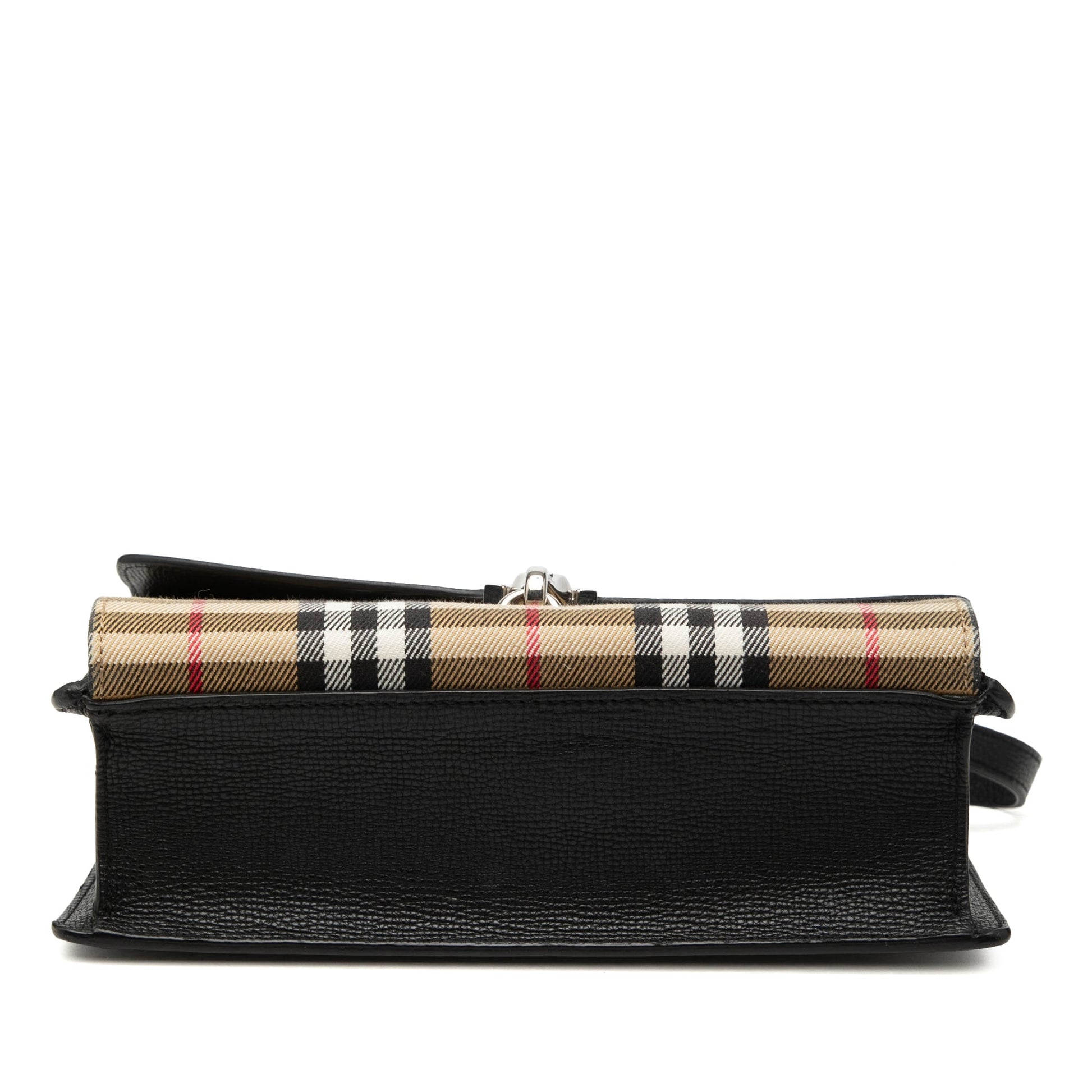 Burberry Small Leather and House Check Canvas Derby Macken Crossbody