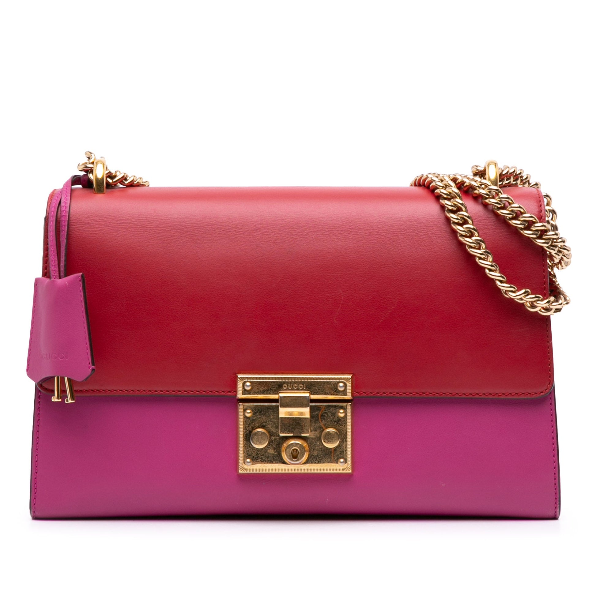 Gucci Medium Bicolor Leather Padlock Shoulder Bag