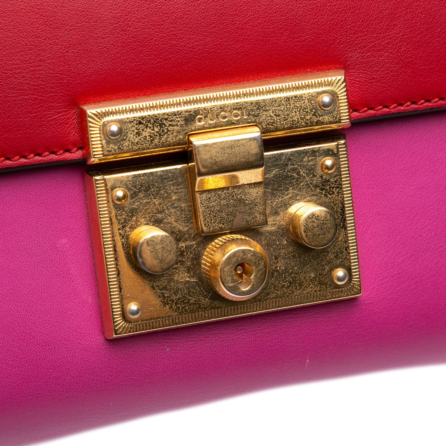 Gucci Medium Bicolor Leather Padlock Shoulder Bag