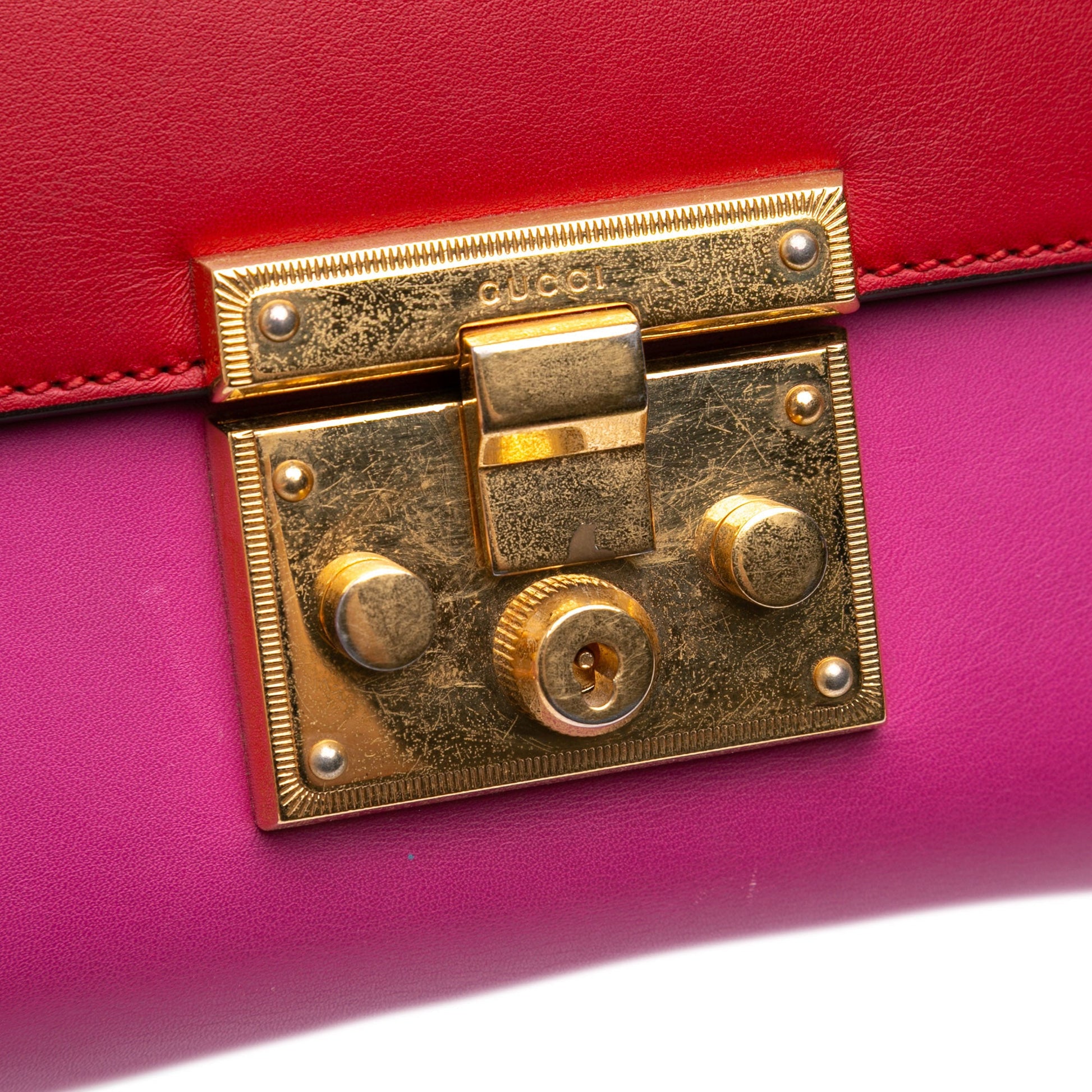 Gucci Medium Bicolor Leather Padlock Shoulder Bag