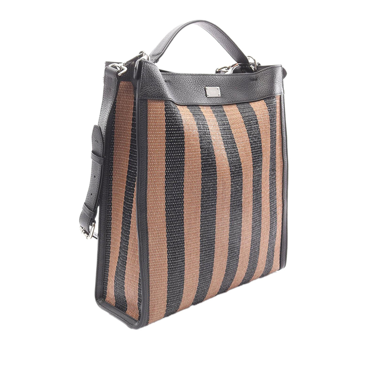Fendi Raffia Peekaboo X-Lite Fit Satchel