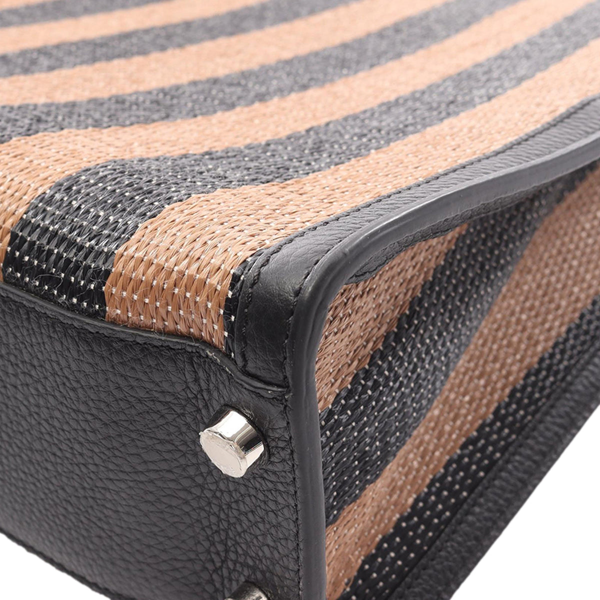 Fendi Raffia Peekaboo X-Lite Fit Satchel