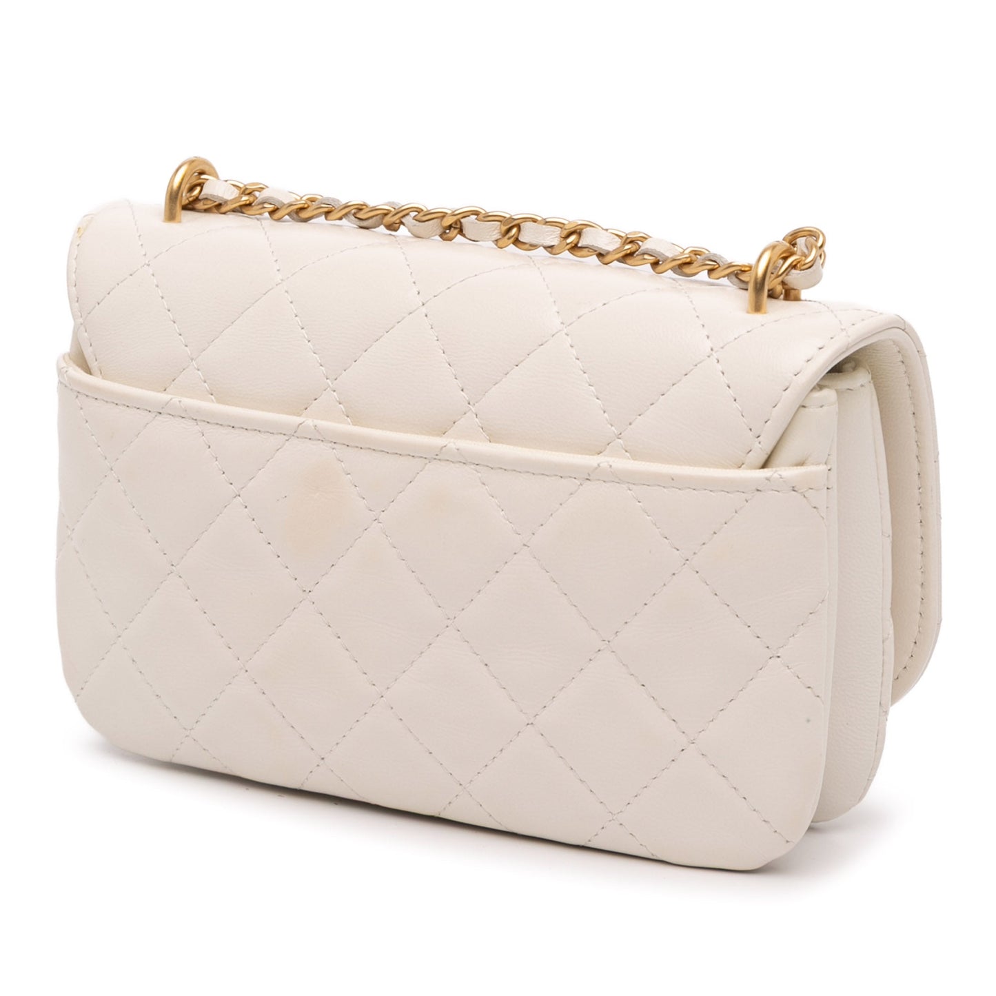 Chanel Quilted Shiny Lambskin Flap with Chain