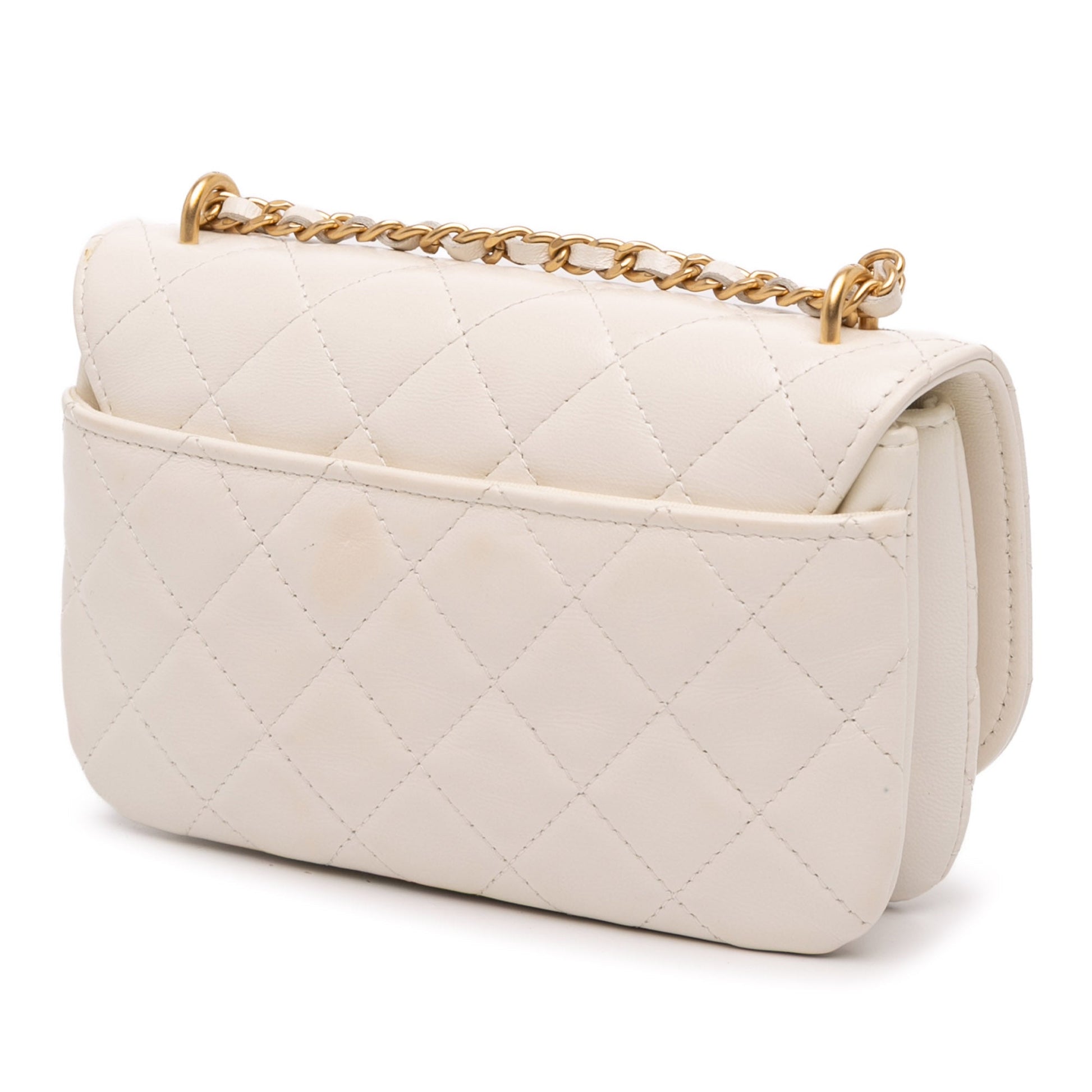 Chanel Quilted Shiny Lambskin Flap with Chain