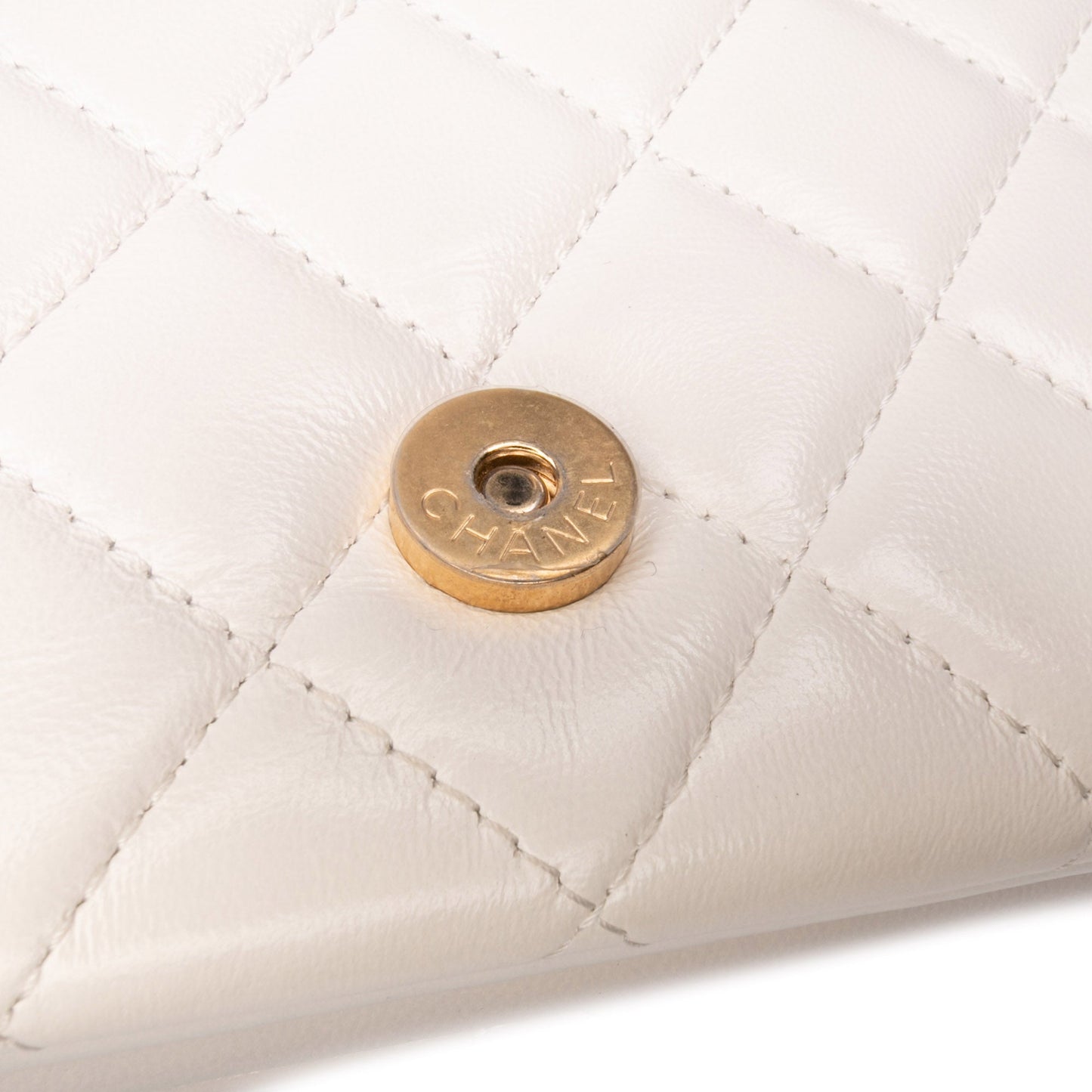 Chanel Quilted Shiny Lambskin Flap with Chain