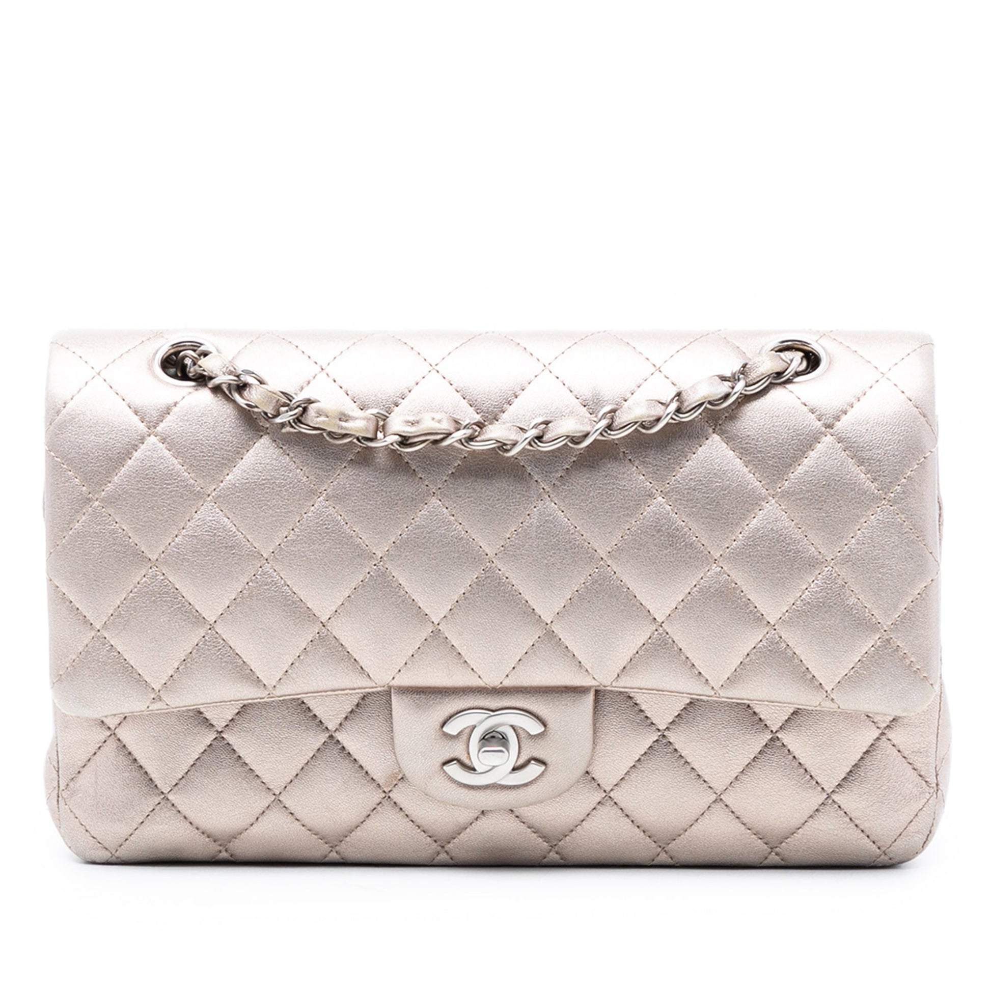 Chanel Medium Classic Metallic Lambskin Double Flap