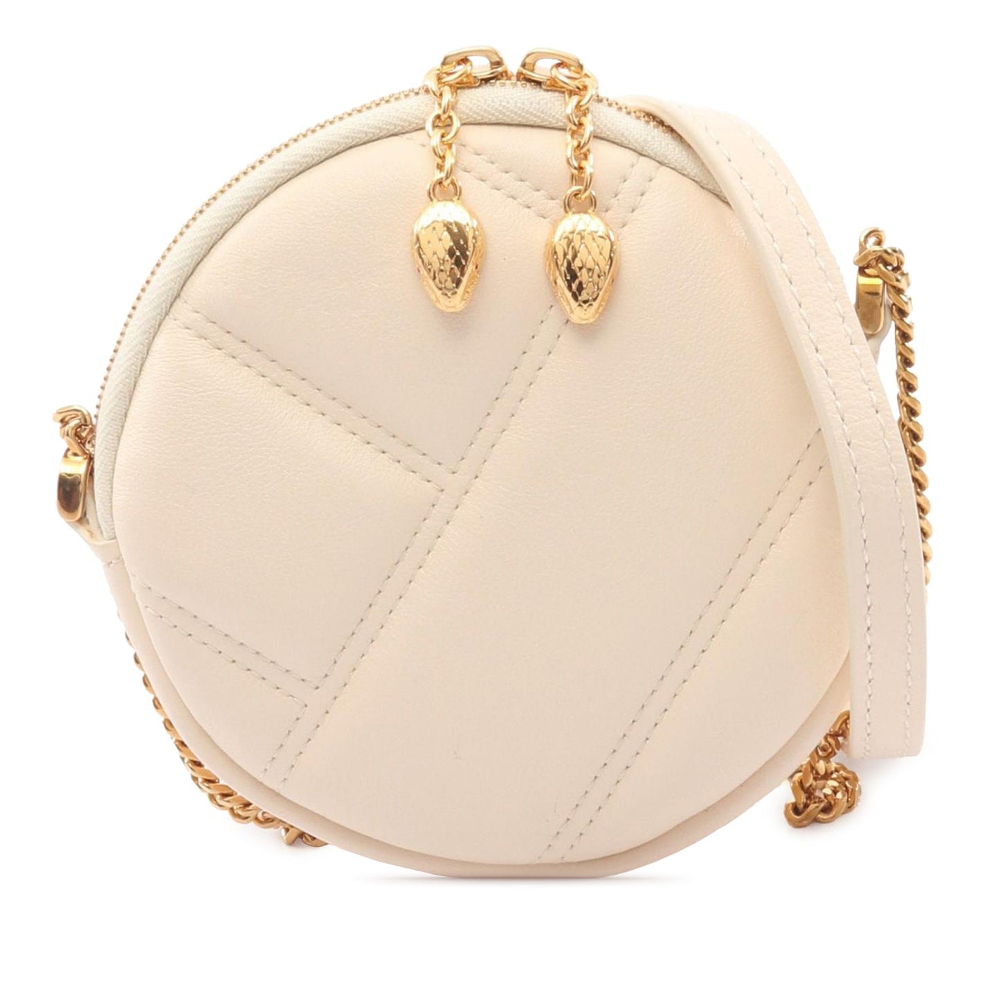 Bvlgari Leather Serpenti Cabochon Round Crossbody
