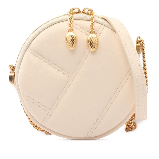 Bvlgari Leather Serpenti Cabochon Round Crossbody