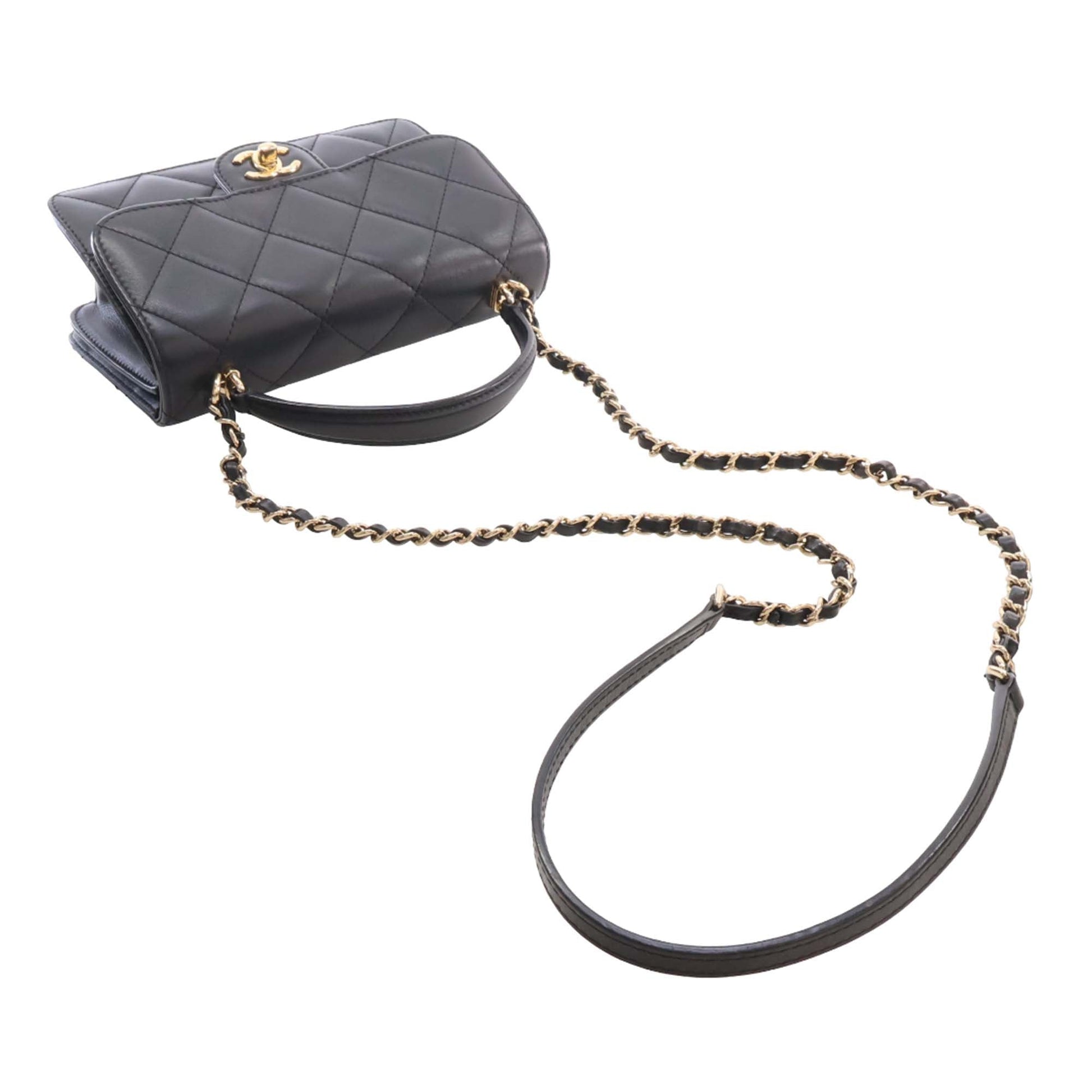 Chanel Mini Quilted Lambskin Top Handle Flap