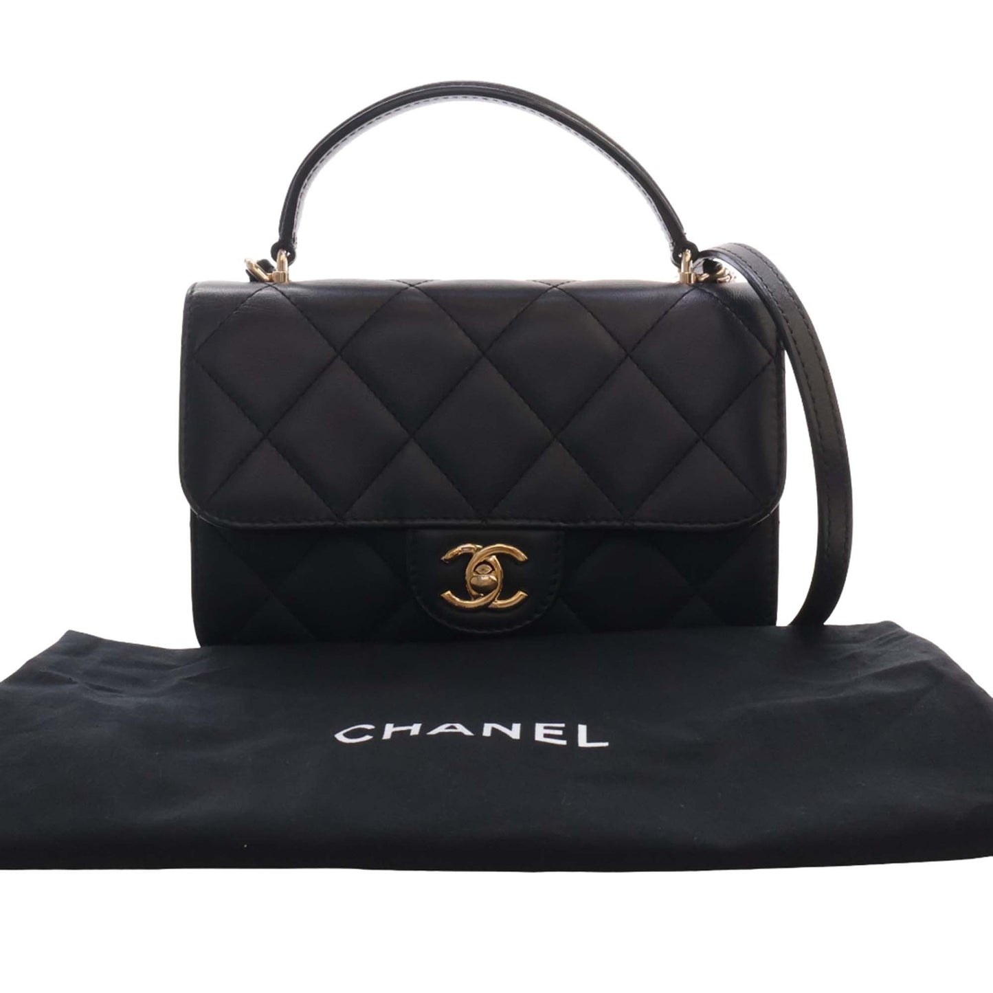 Chanel Mini Quilted Lambskin Top Handle Flap