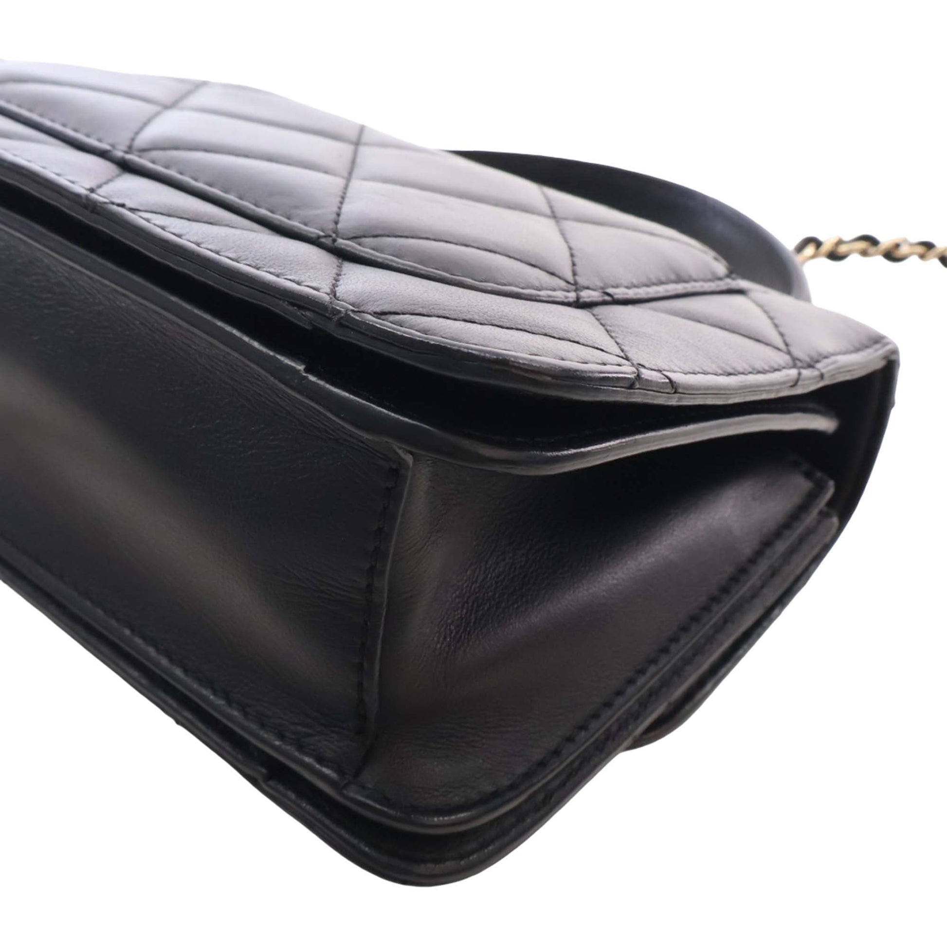 Chanel Mini Quilted Lambskin Top Handle Flap