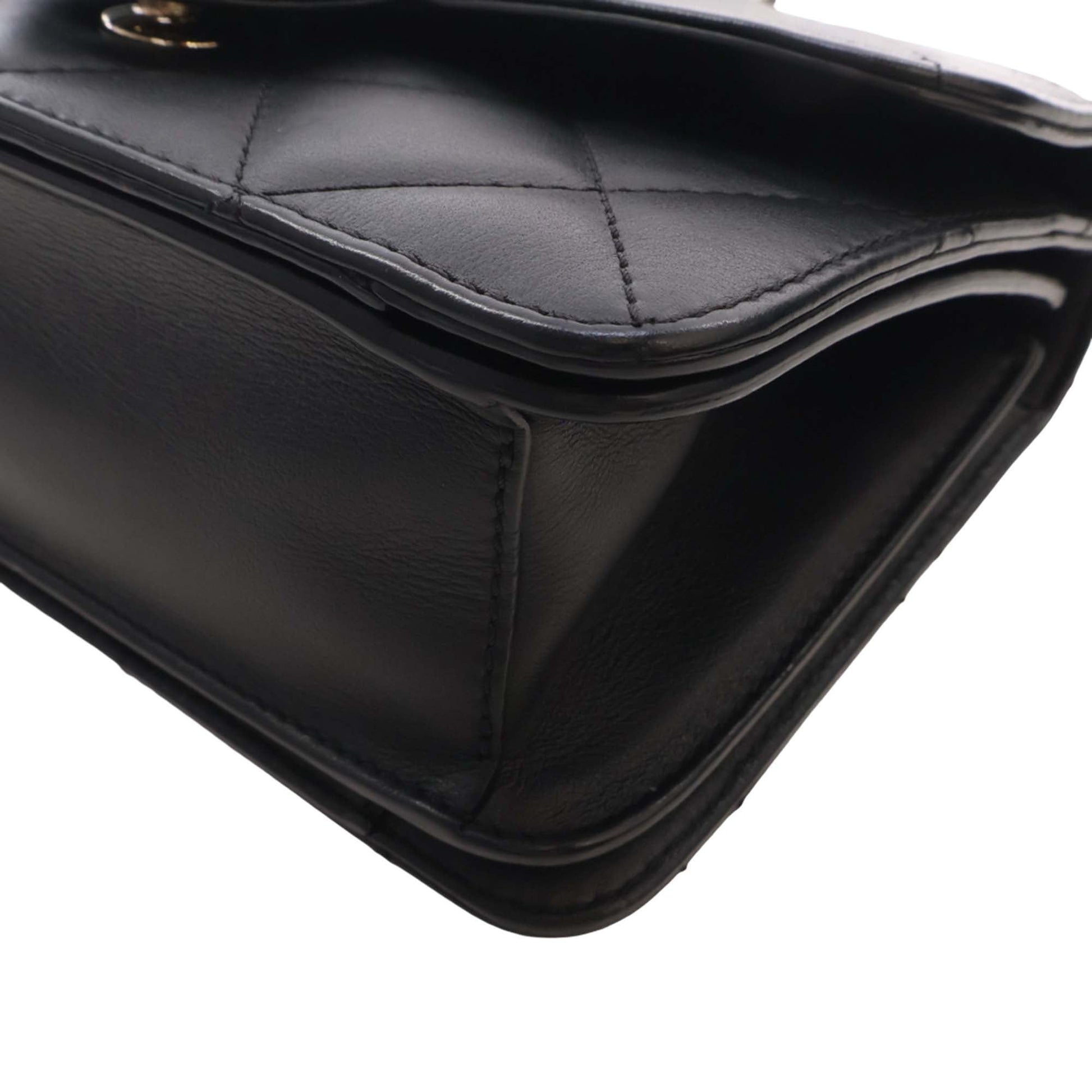 Chanel Mini Quilted Lambskin Top Handle Flap