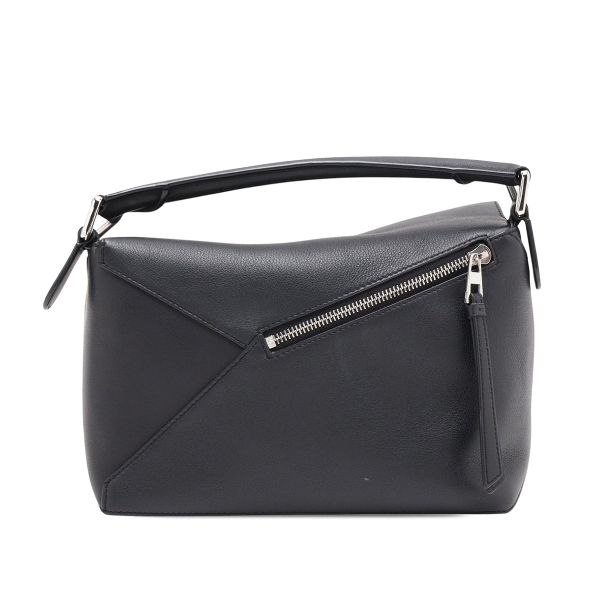 LOEWE Small Calfskin Puzzle Edge Satchel — Black