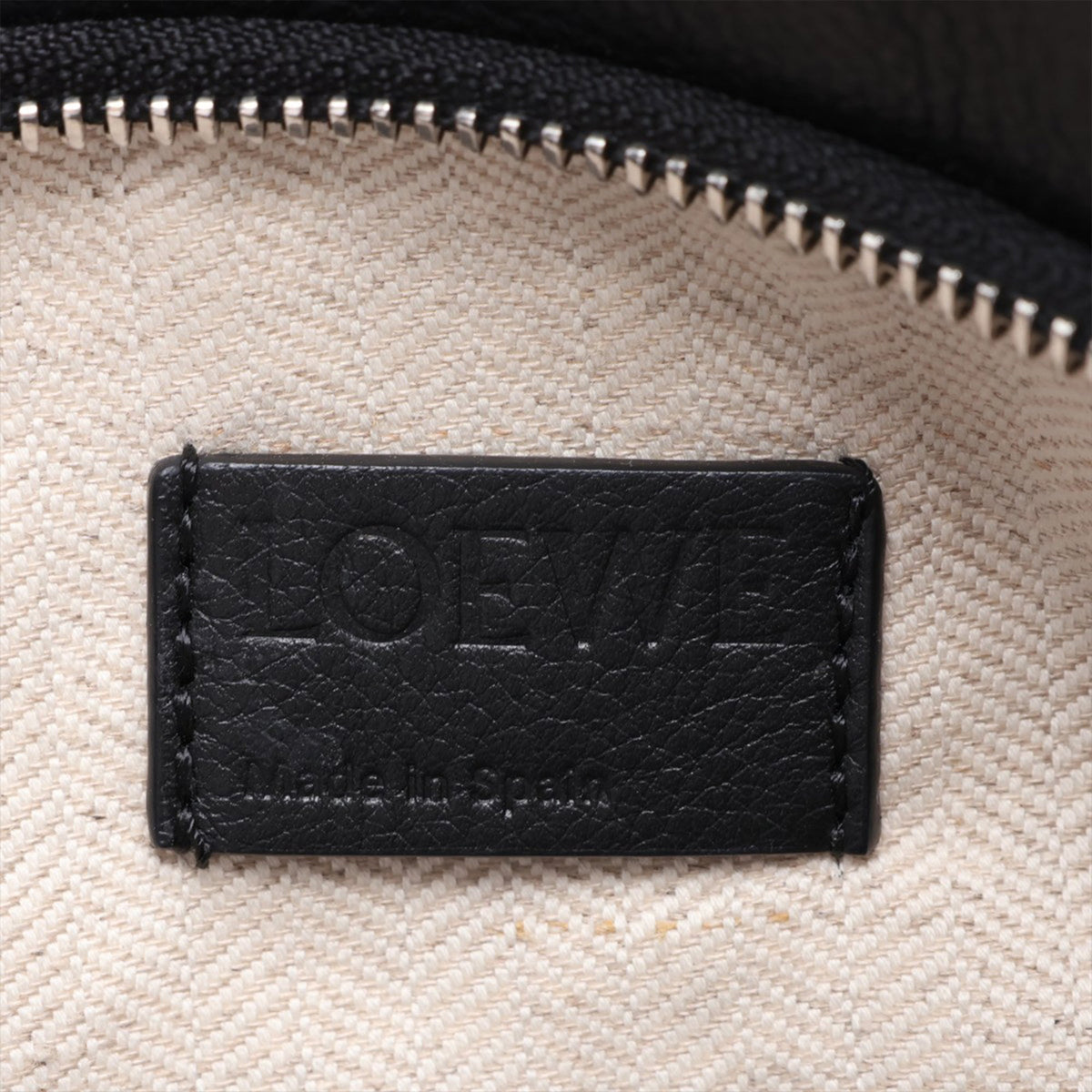 LOEWE Small Calfskin Puzzle Edge Satchel — Black